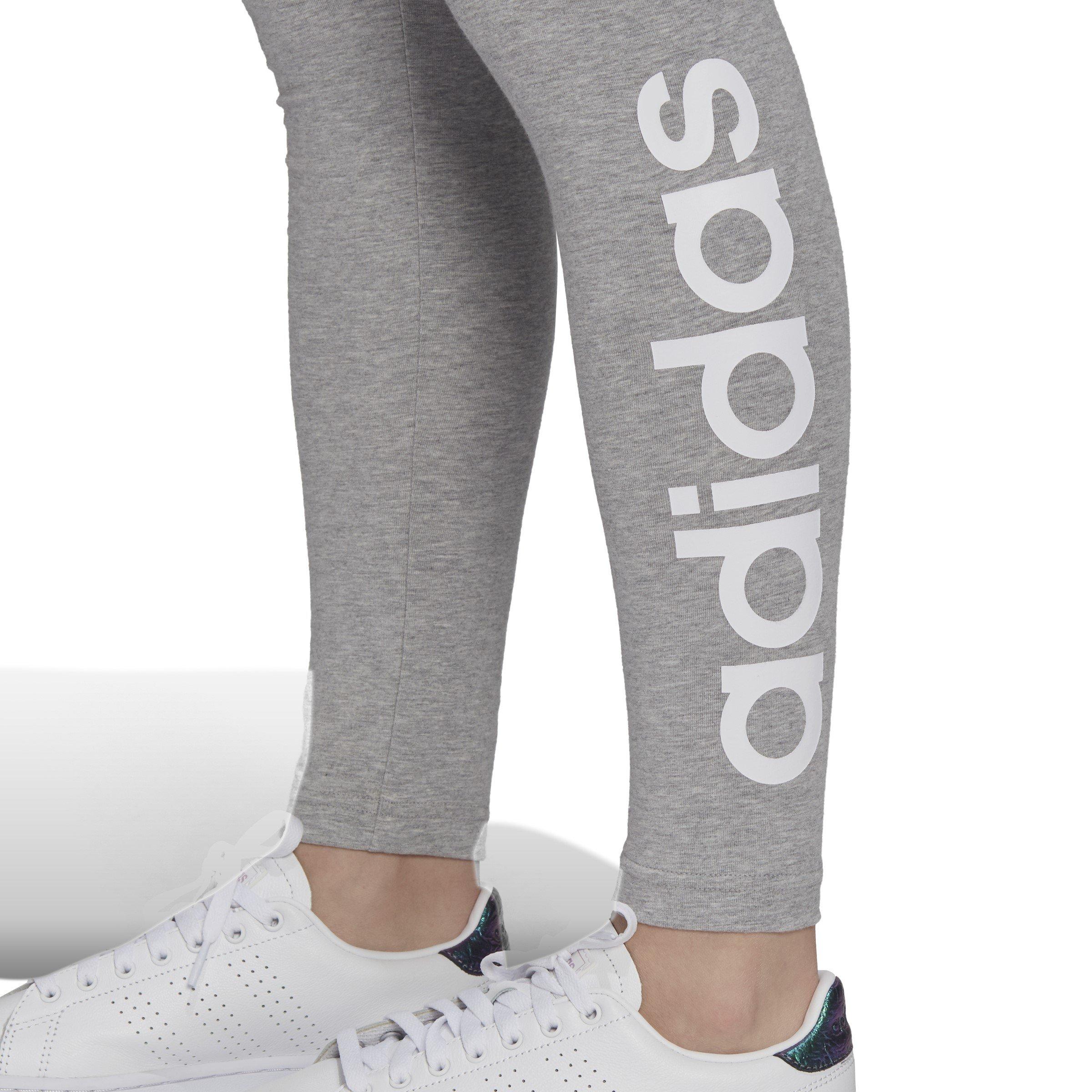 M.Grey/White - adidas - Essentials Logo Womens High Waisted Leggings - 6
