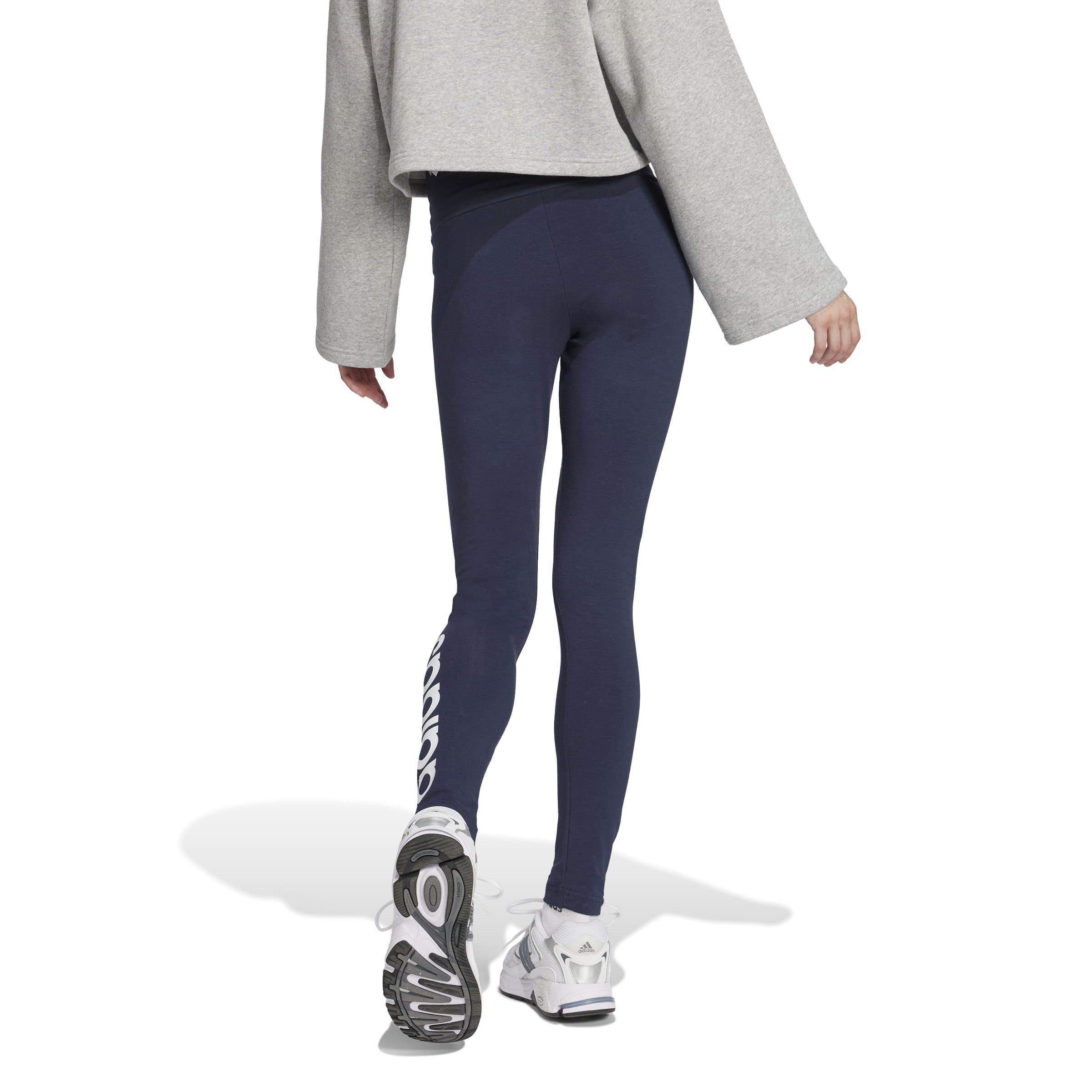 Legink/White - adidas - Essentials Logo Womens High Waisted Leggings - 3