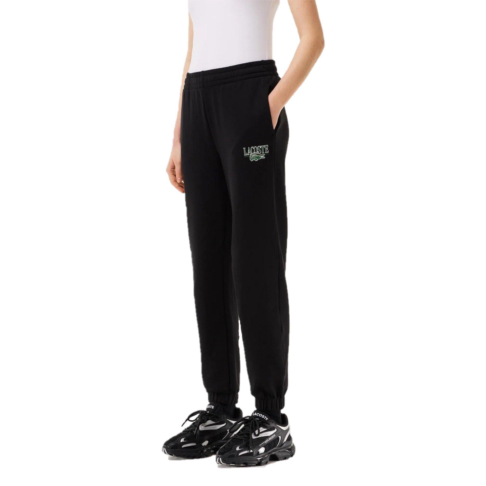 Black - Lacoste - Women's Logo Closed Hem Fleece Joggers - 1