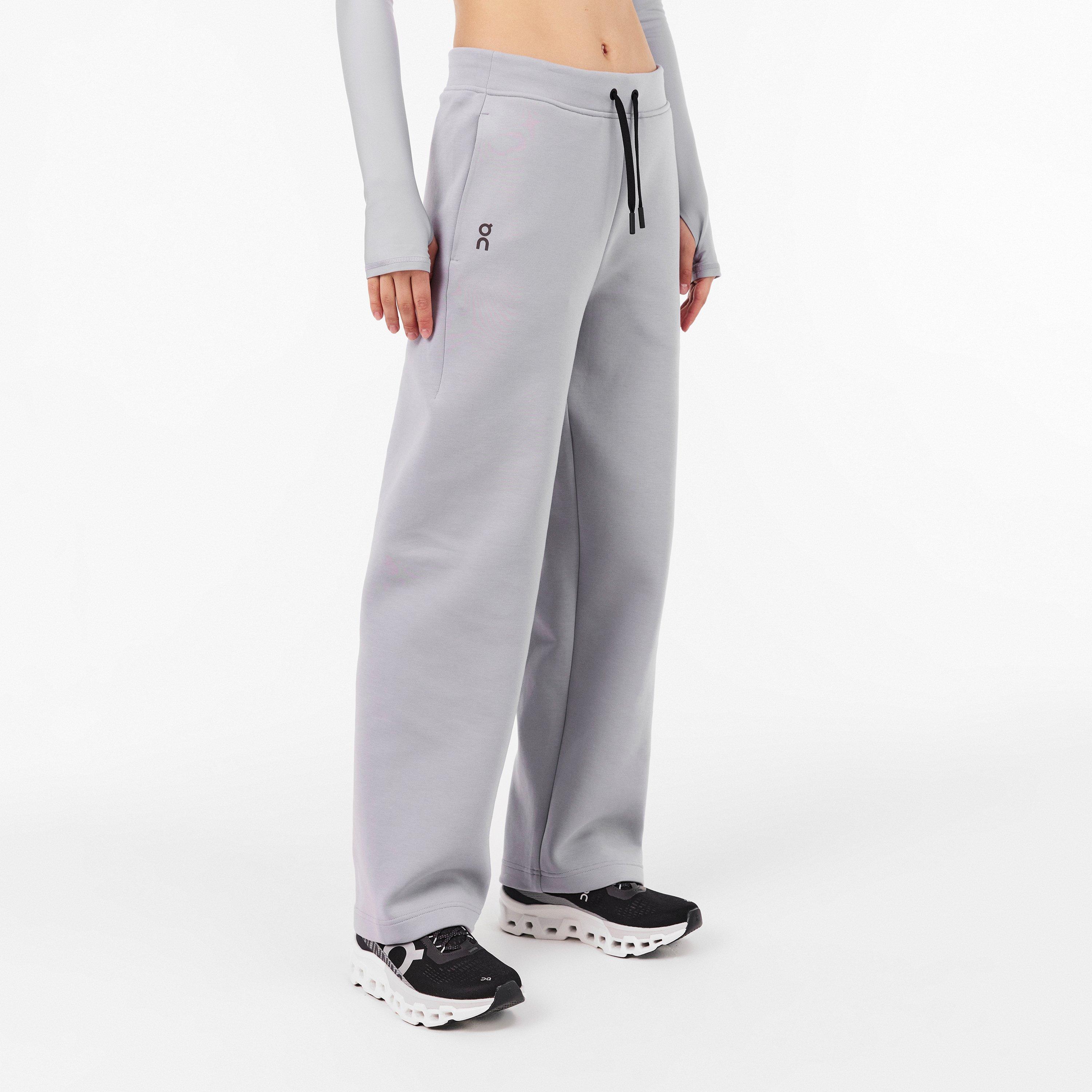 Lilac - On - Women's Open Hem Fleece Jogging Bottoms, Open Hem Design - 3