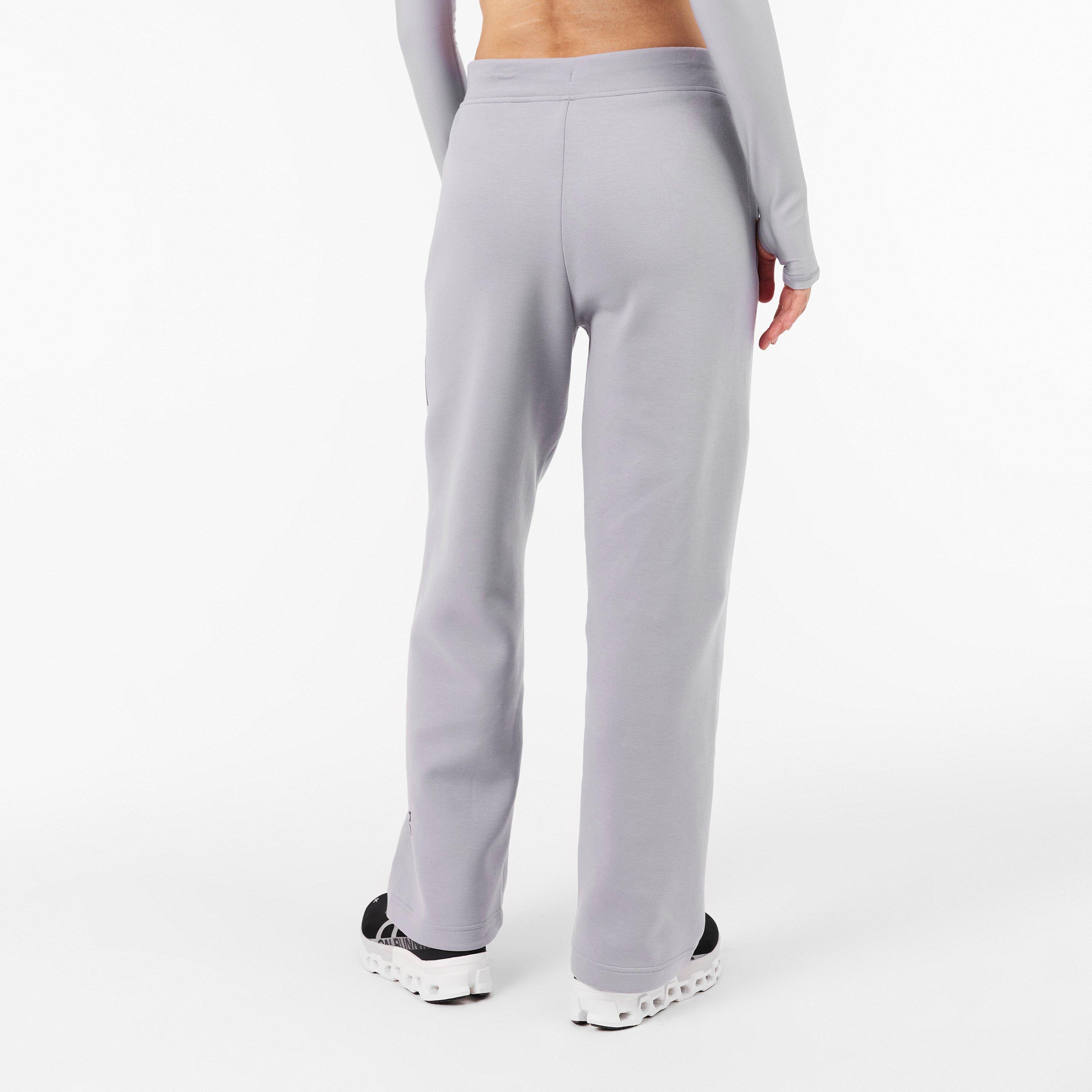Lilac - On - Women's Open Hem Fleece Jogging Bottoms, Open Hem Design - 4
