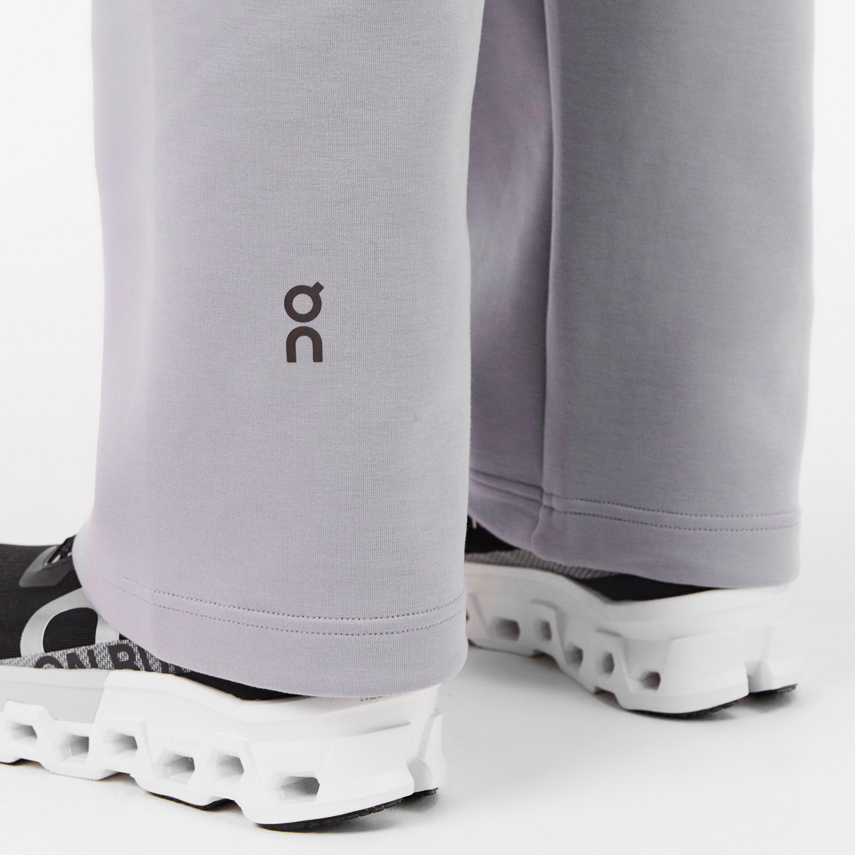 Lilac - On - Women's Open Hem Fleece Jogging Bottoms, Open Hem Design - 5