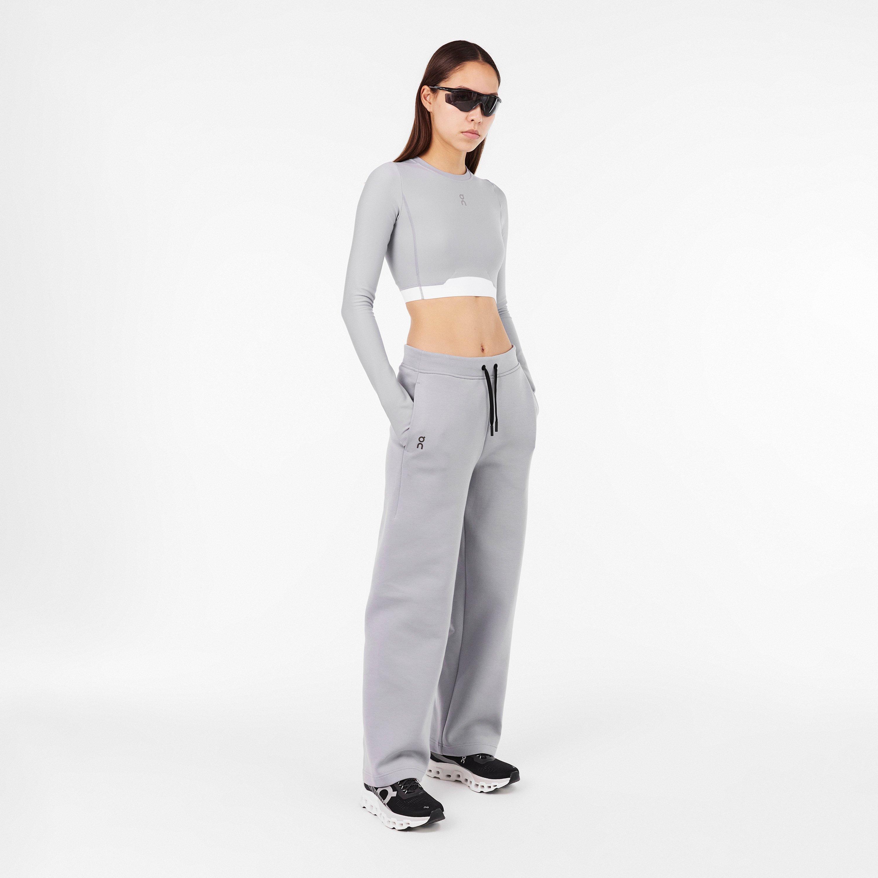 Lilac - On - Women's Open Hem Fleece Jogging Bottoms, Open Hem Design - 6