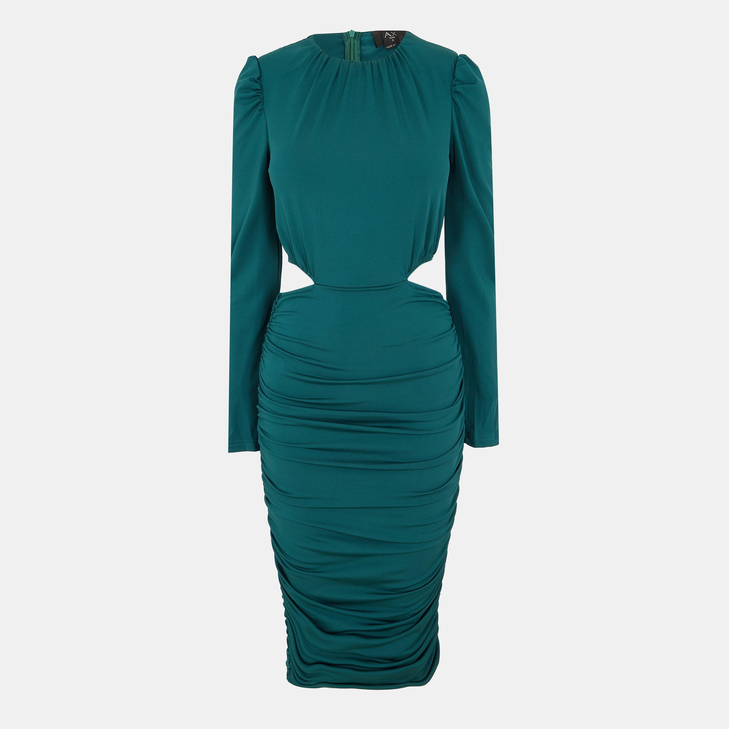 Green - AX Paris - Teal Cut Out Waist Midi Dress - 1