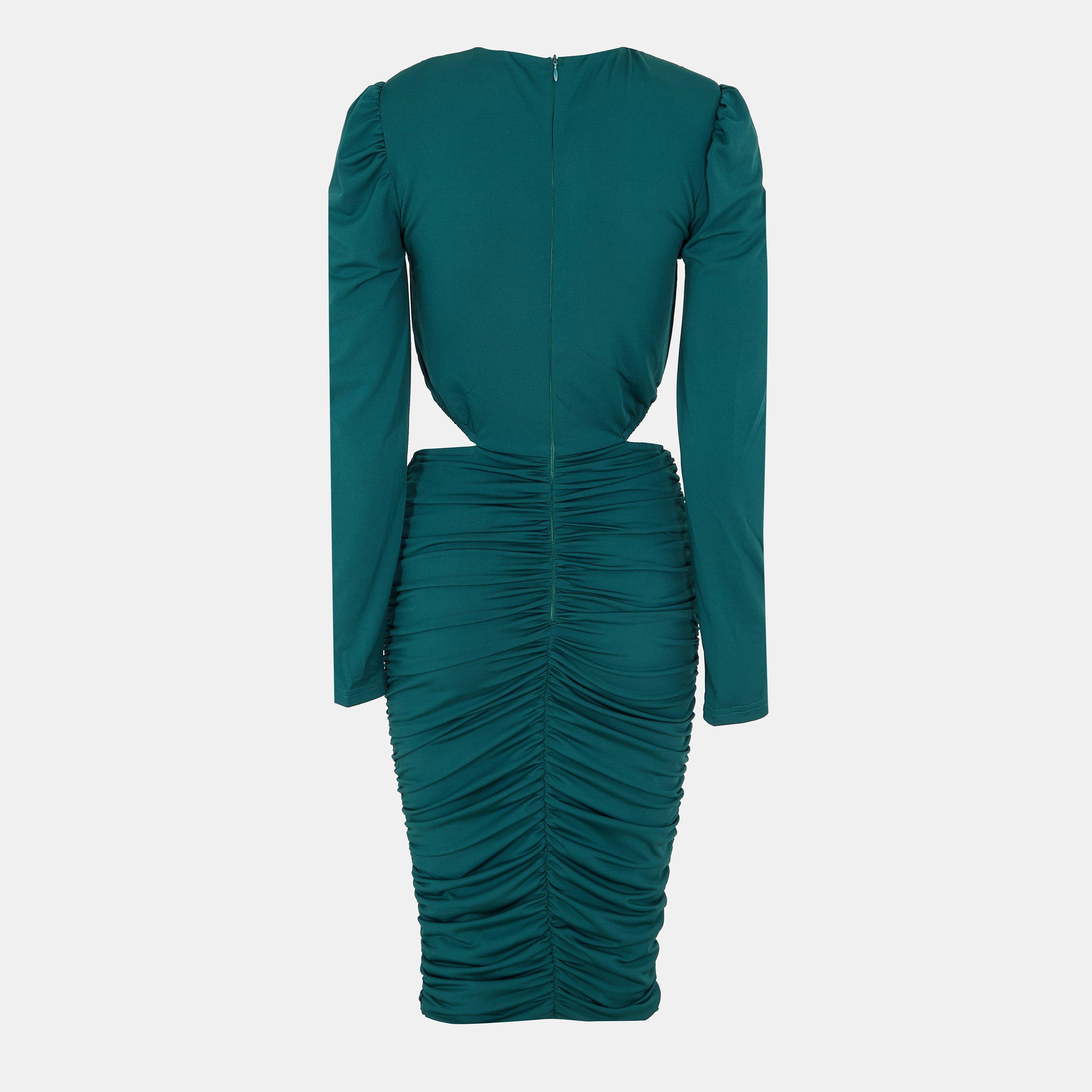 Green - AX Paris - Teal Cut Out Waist Midi Dress - 2