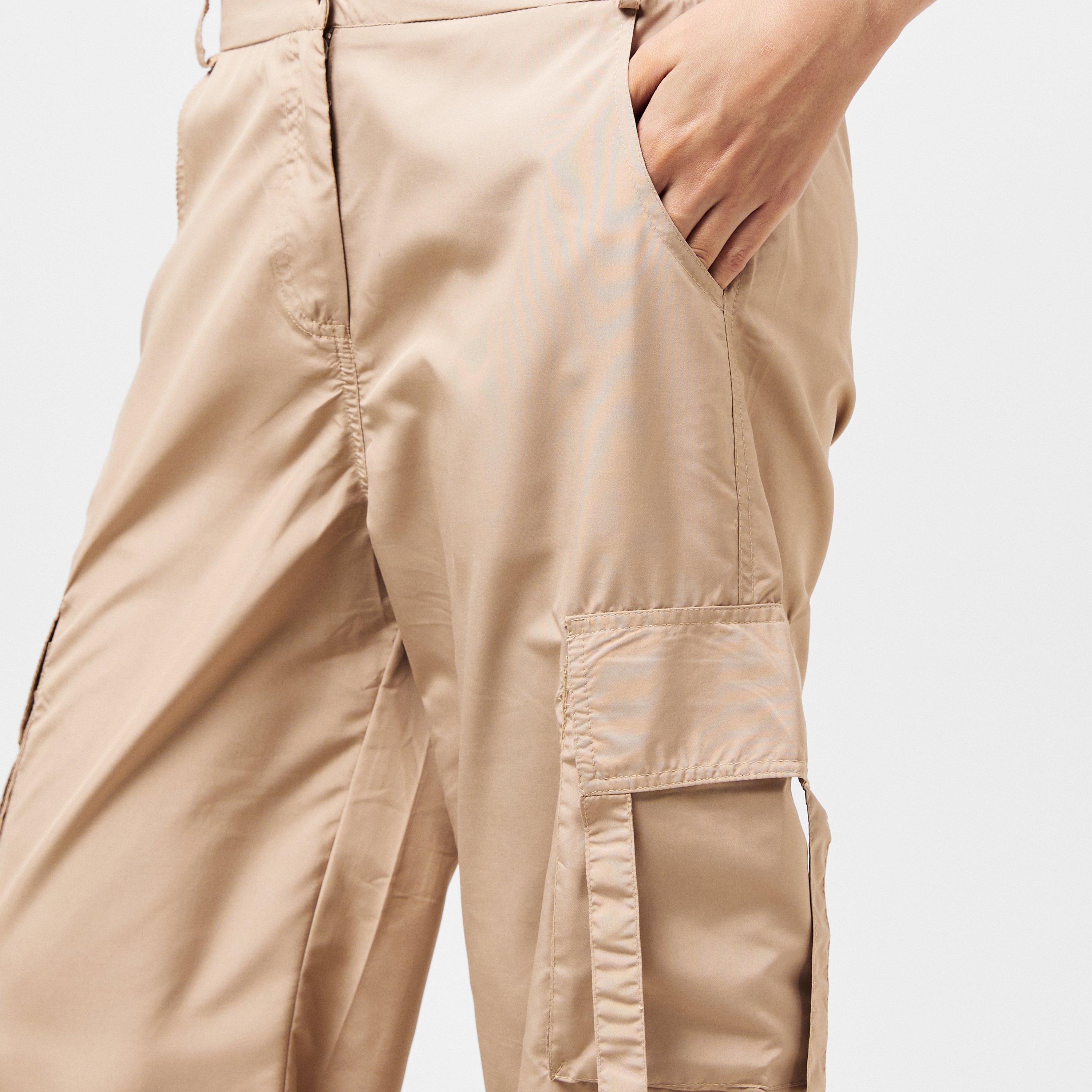Beige - AX Paris - Strap Detail Cargo Pants - 5