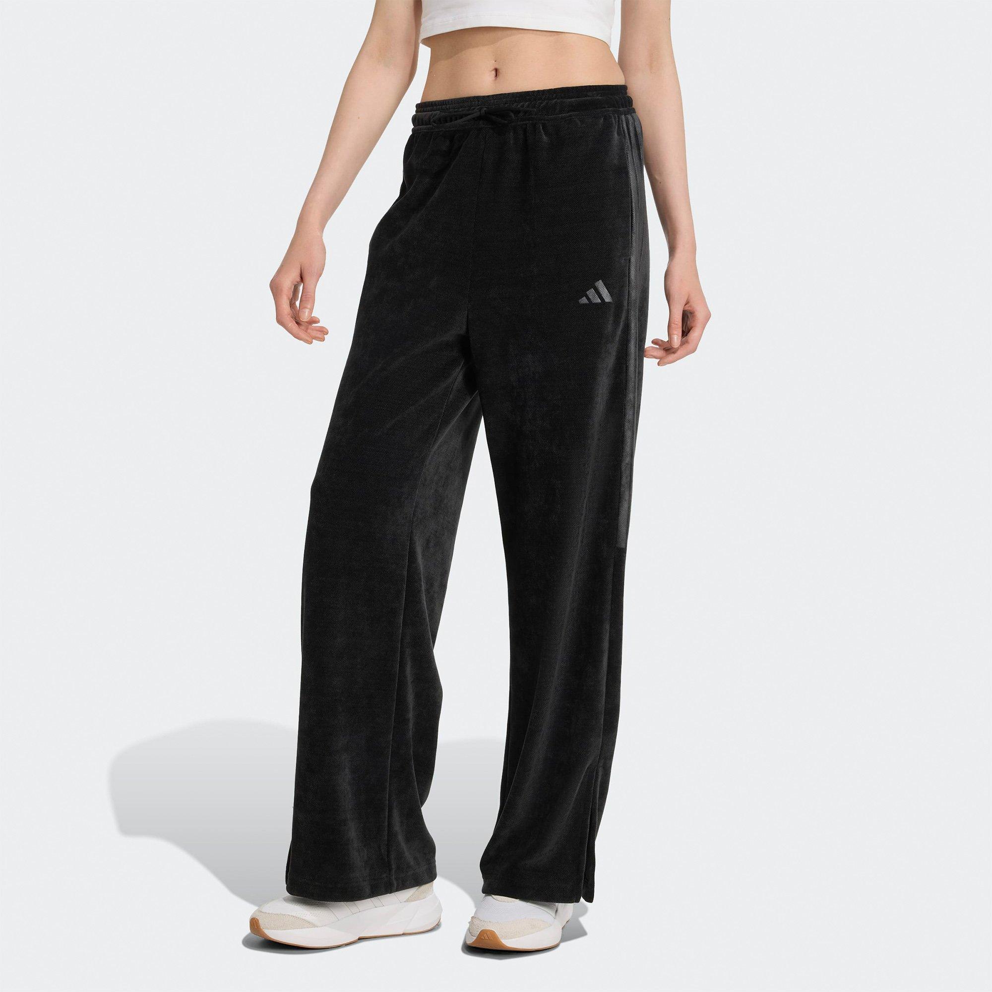 Black - adidas - Tiro Velour Open-Hem Womens Tracksuit Bottoms - 2