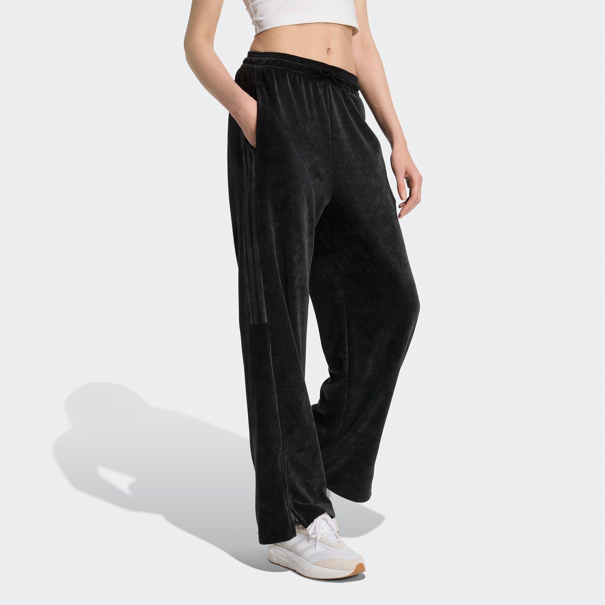 Black - adidas - Tiro Velour Open-Hem Womens Tracksuit Bottoms - 4