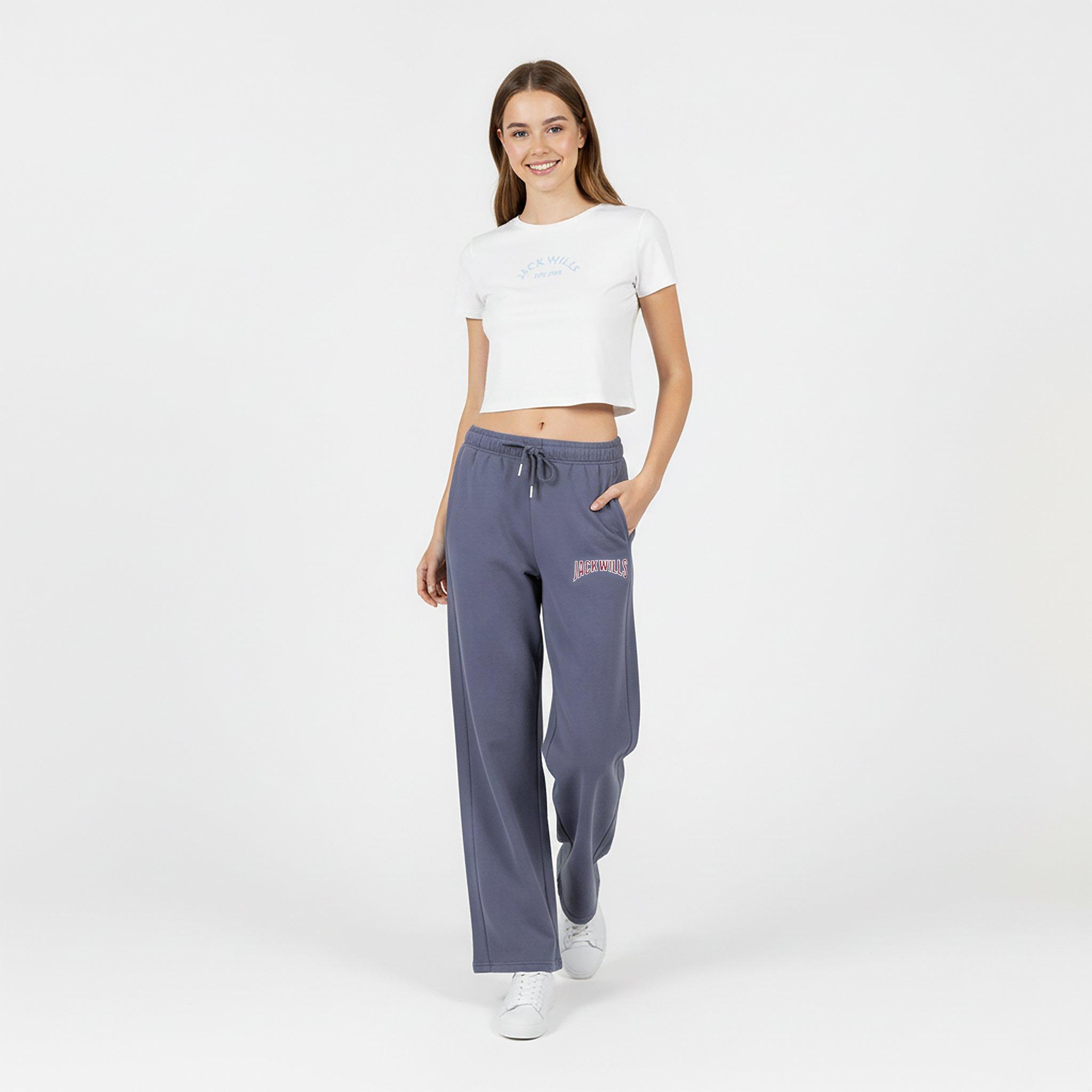 Navy - Jack Wills - Women's JW Varsity Open Hem Fleece Joggers - 5