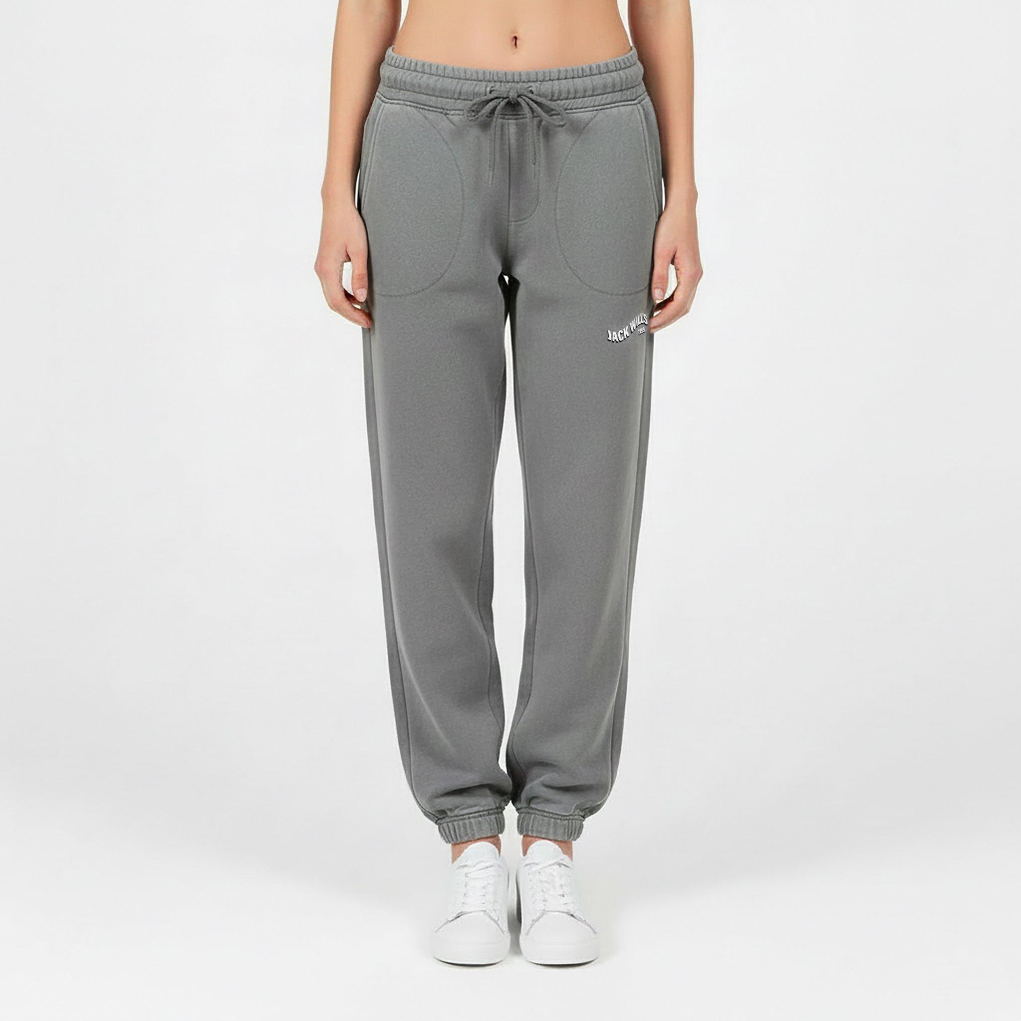 Grey Washed - Jack Wills - Women's Open Hem Fleece Joggers - 3