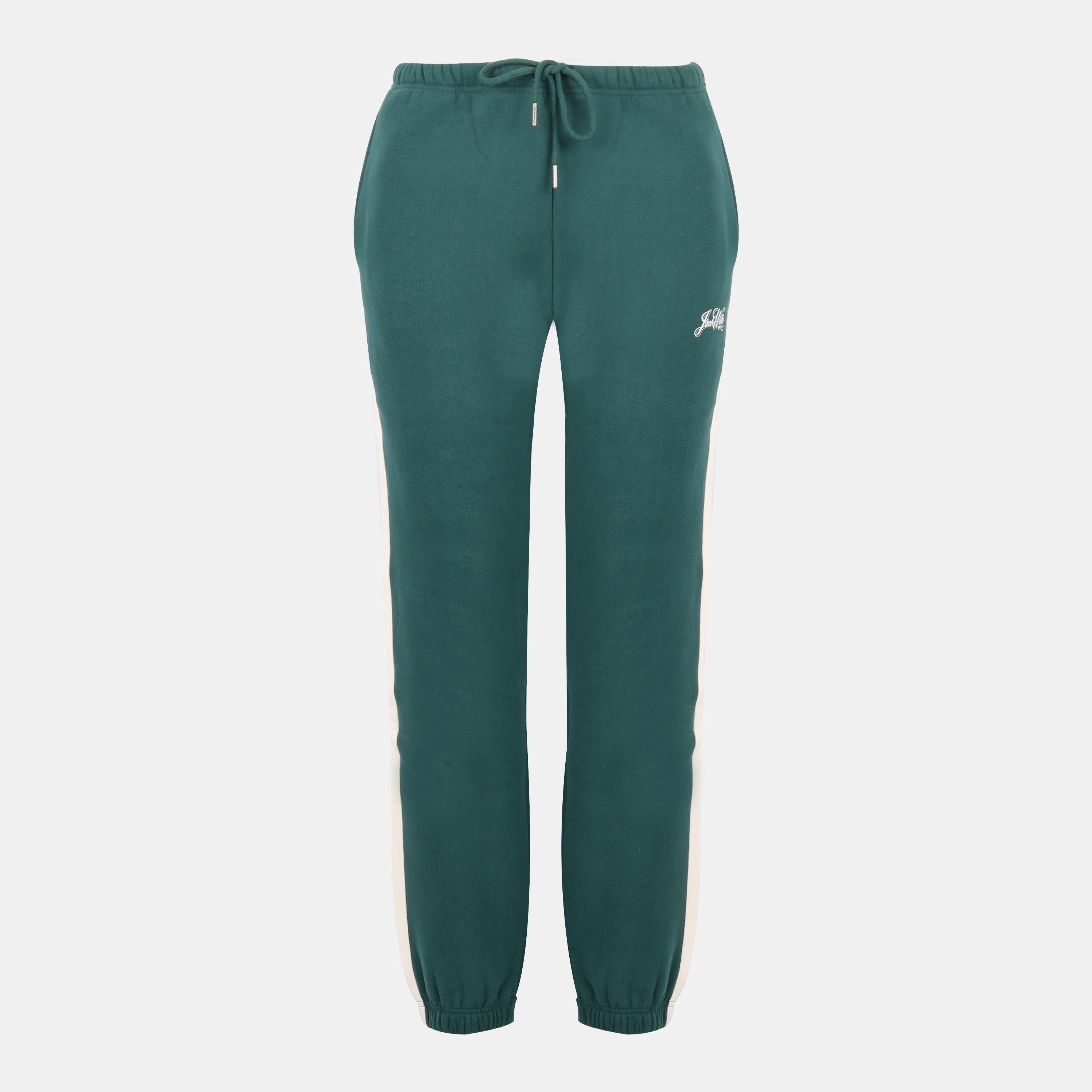 Green/White - Jack Wills - Women's Script Cotton Mid Rise Joggers - 1