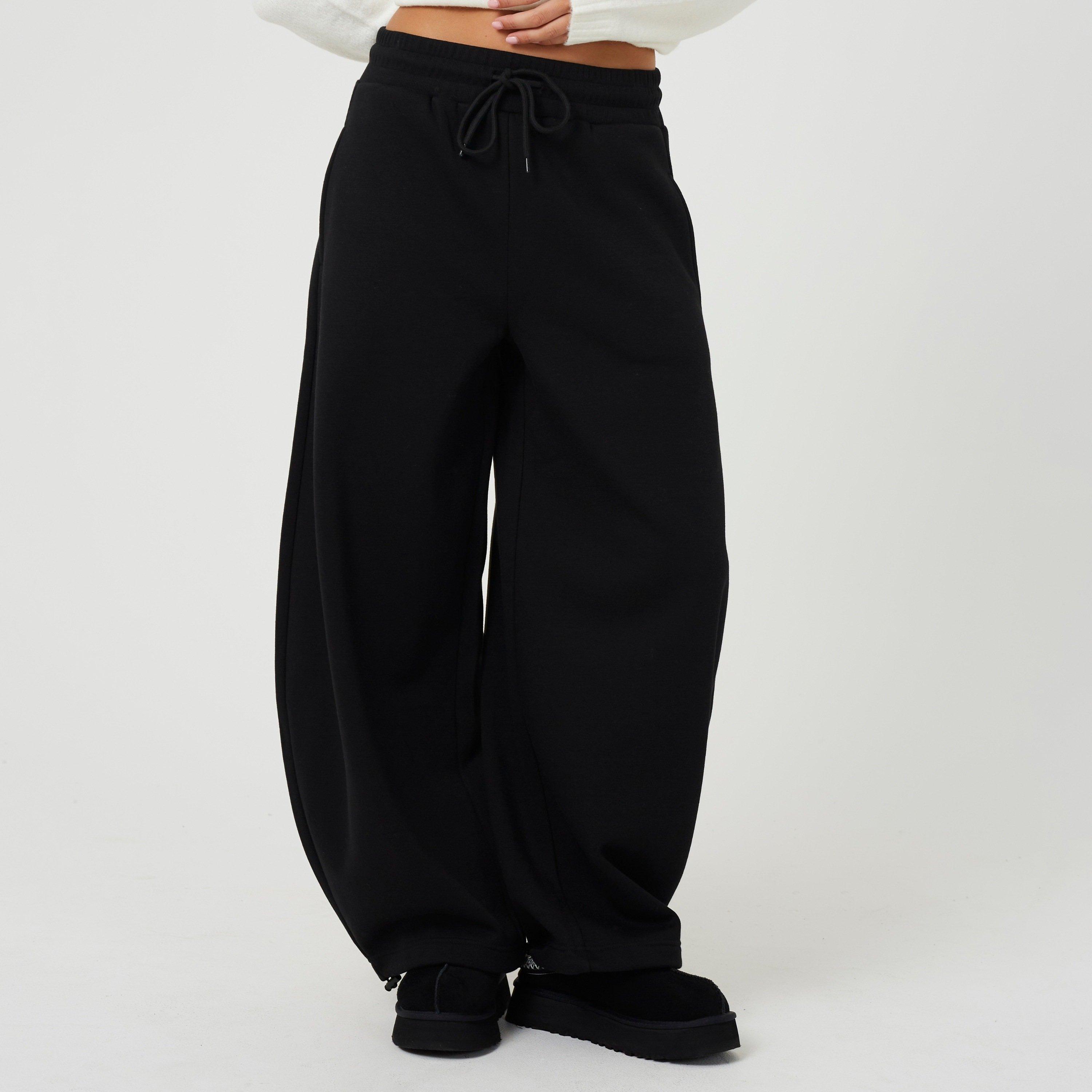 Black - Brave Soul - Brave Soul Black Ladies Barrel Leg Jogger - 1
