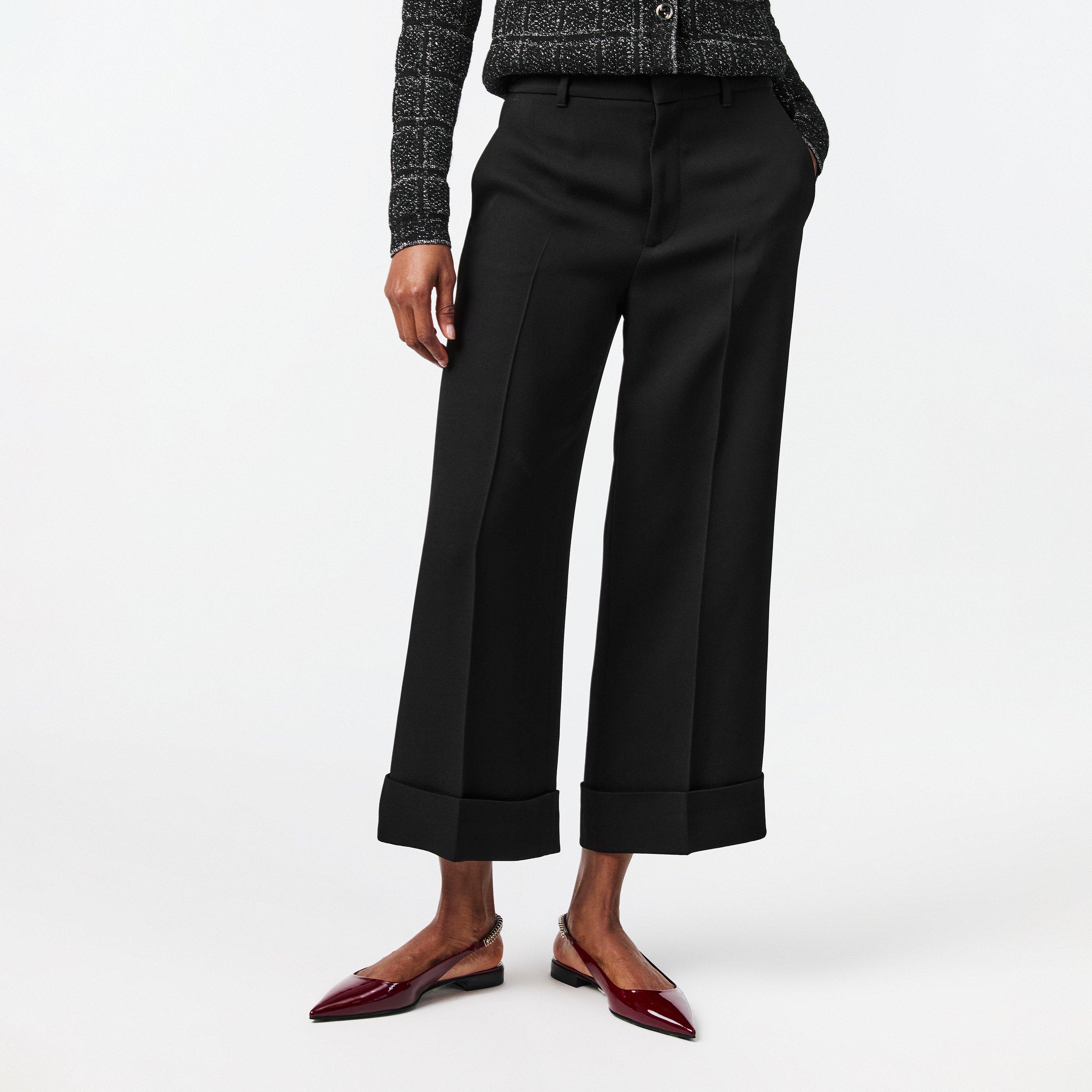 Black - Gucci - Wide Leg Cropped Trousers - 3