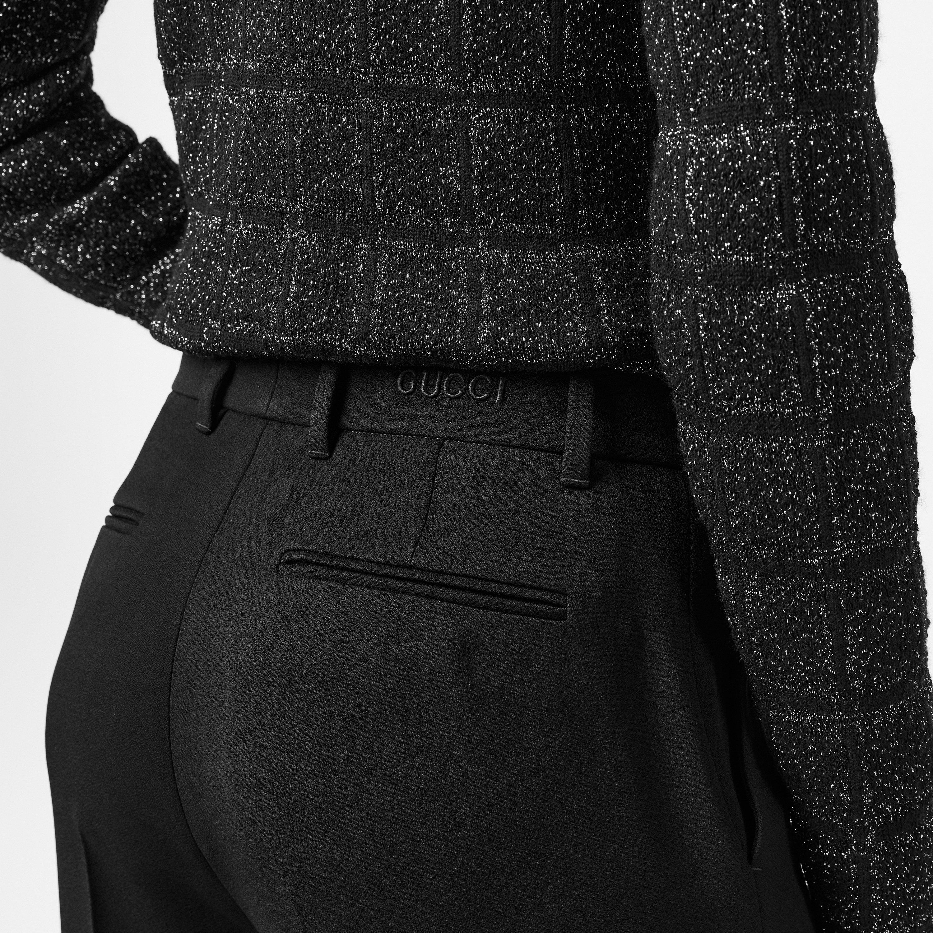 Black - Gucci - Wide Leg Cropped Trousers - 5