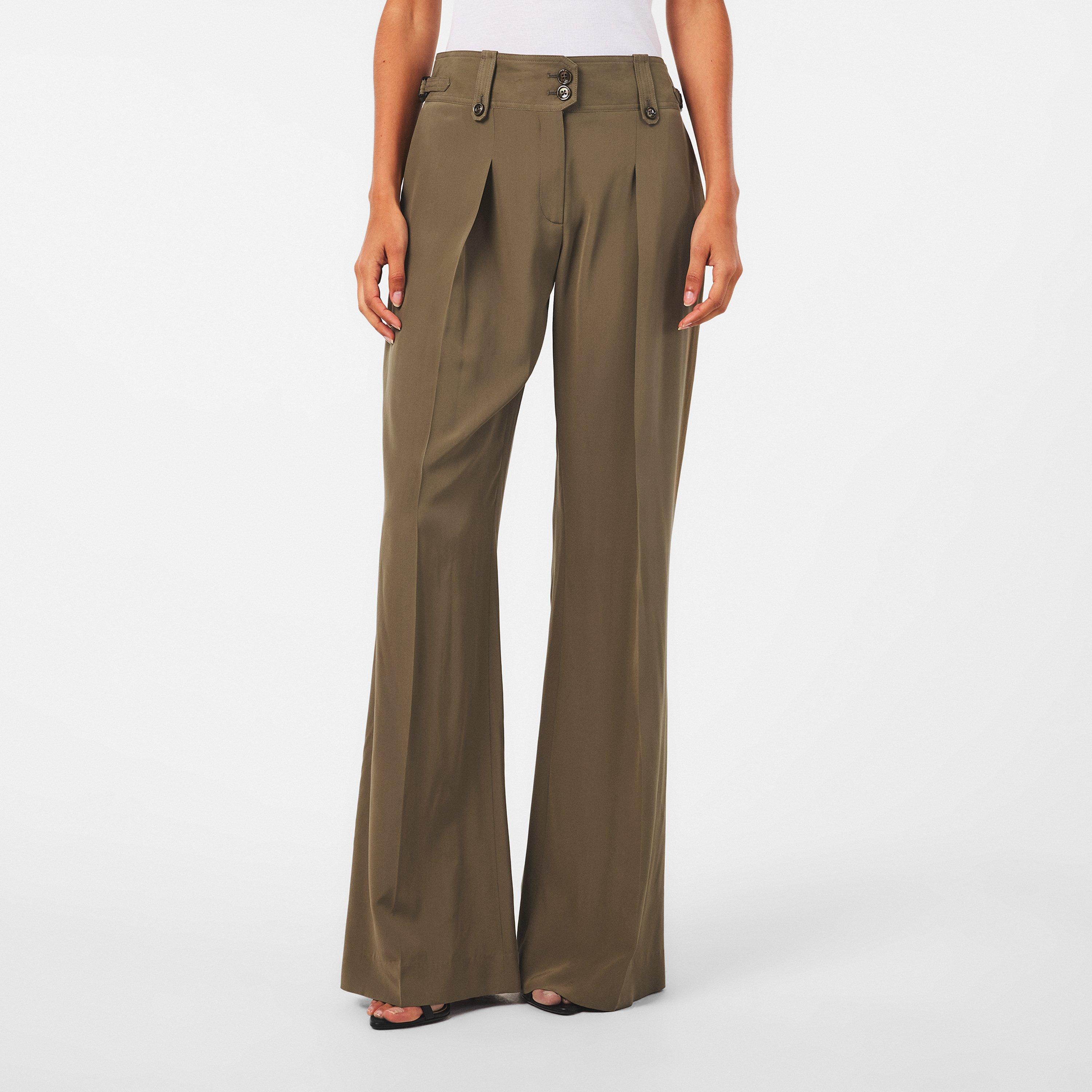 Khaki - Tom Ford - Women's Wide Leg Trousers - 3