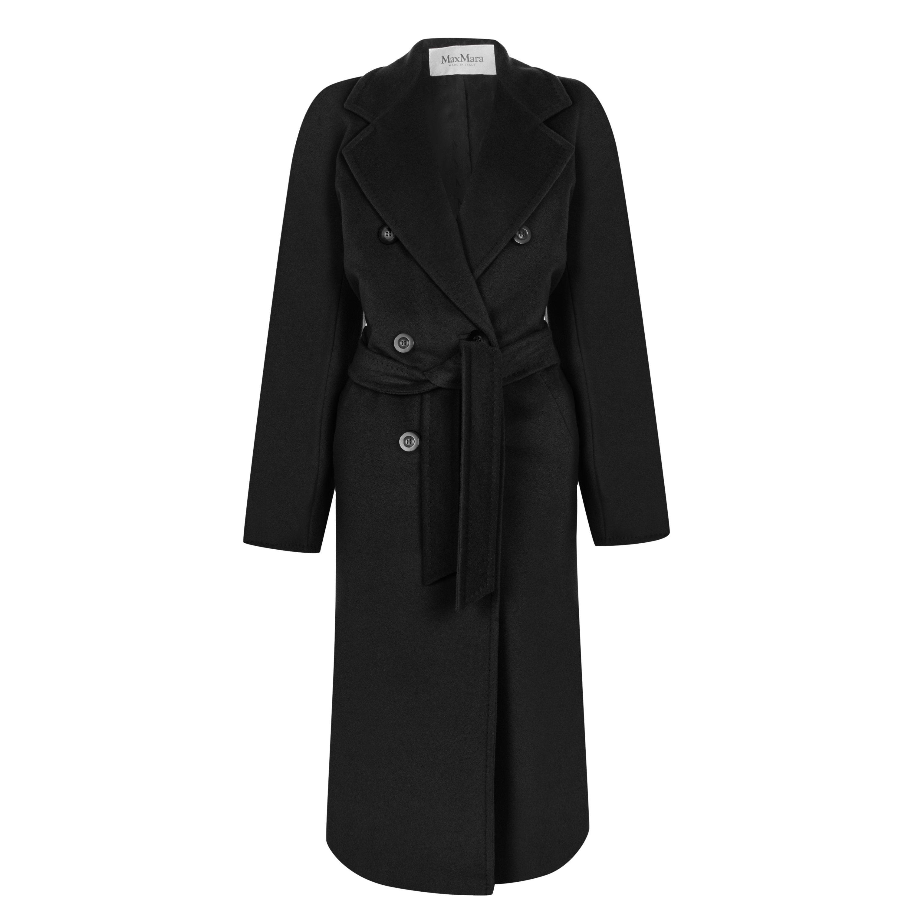 Max Mara Women's Madame Icon Wool Cashmere Long Oversized Fit Overcoat - Black 003 - Size 12 (44)