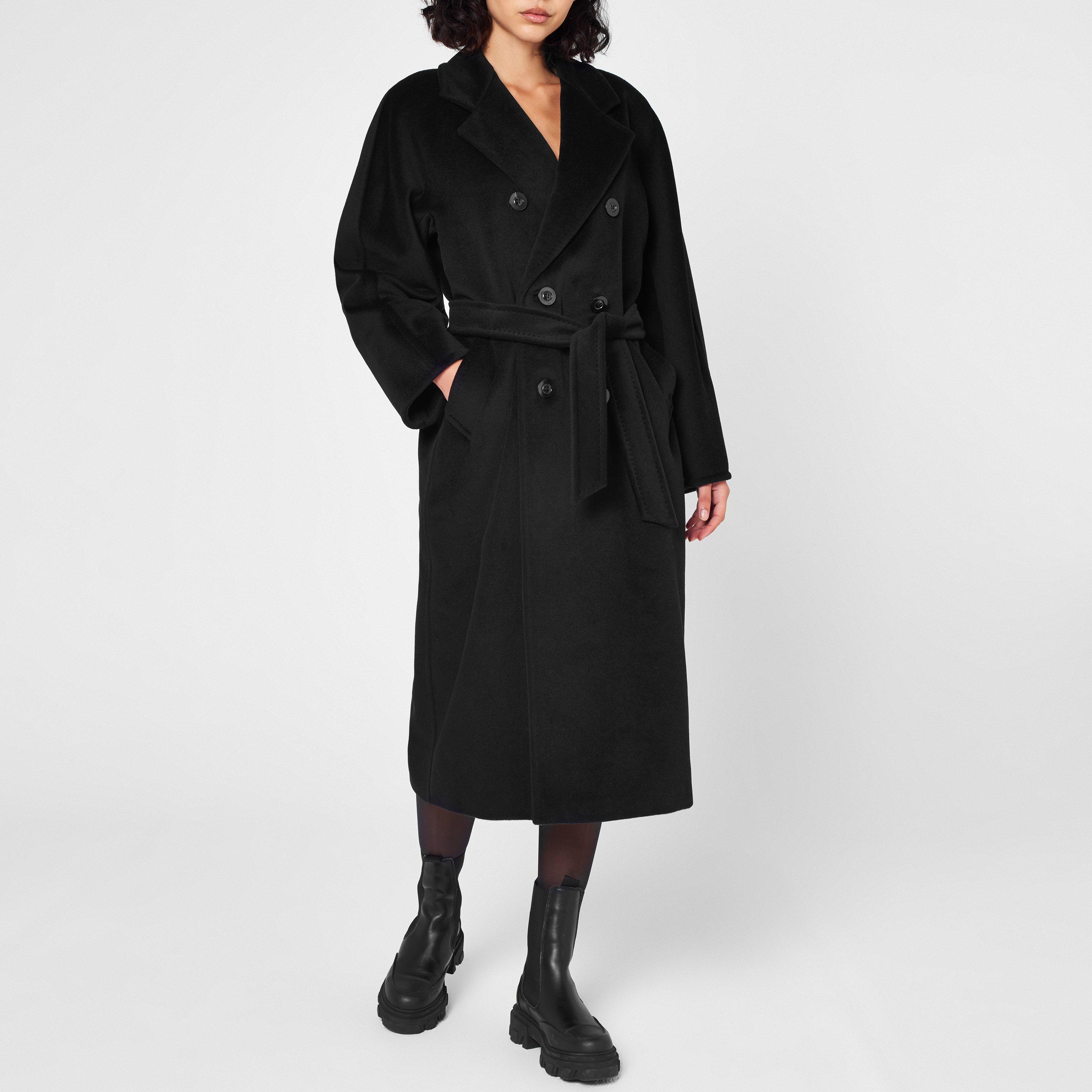 Black 003 - Max Mara - Women's Madame Icon Wool Cashmere Long Oversized Fit Overcoat - 2