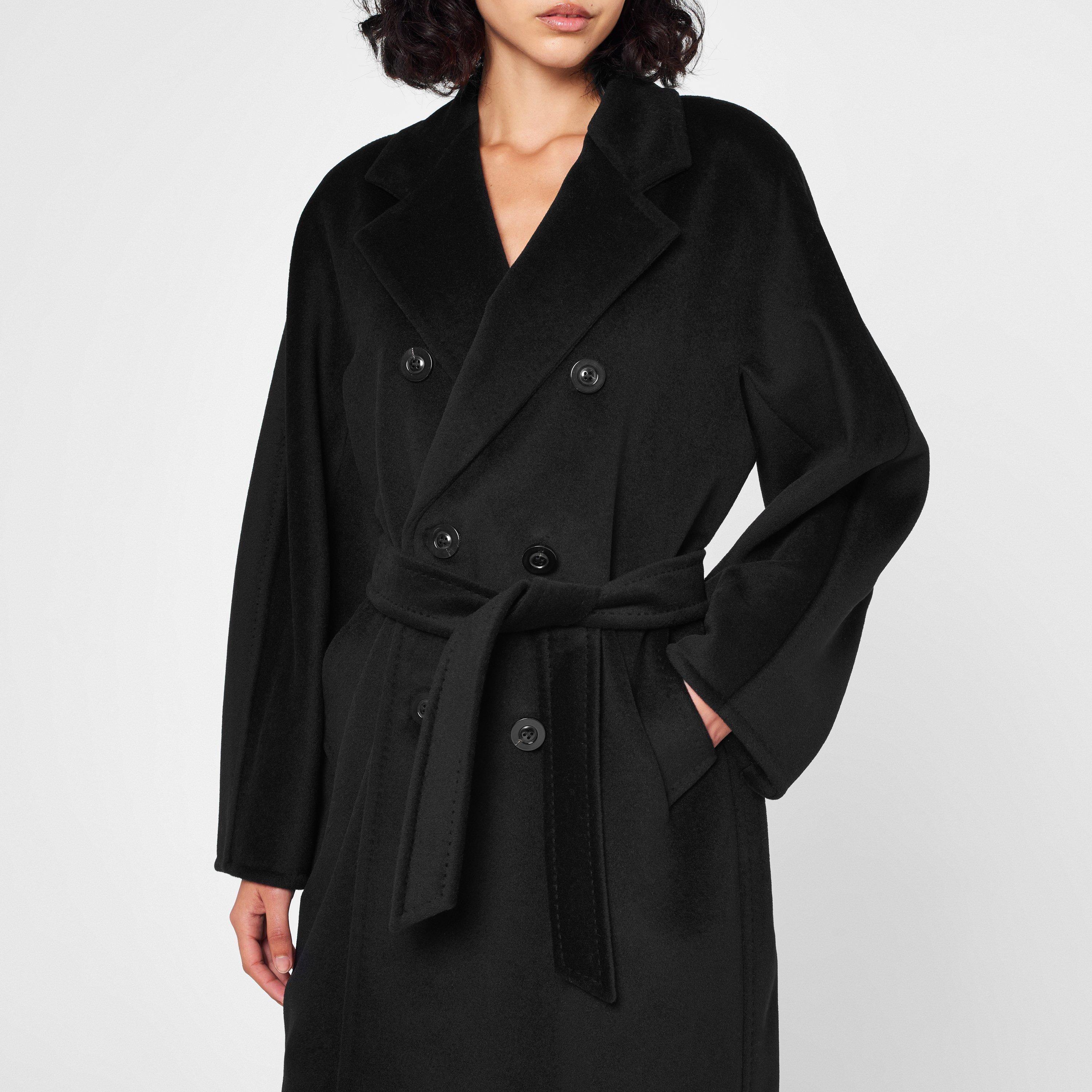 Black 003 - Max Mara - Women's Madame Icon Wool Cashmere Long Oversized Fit Overcoat - 4