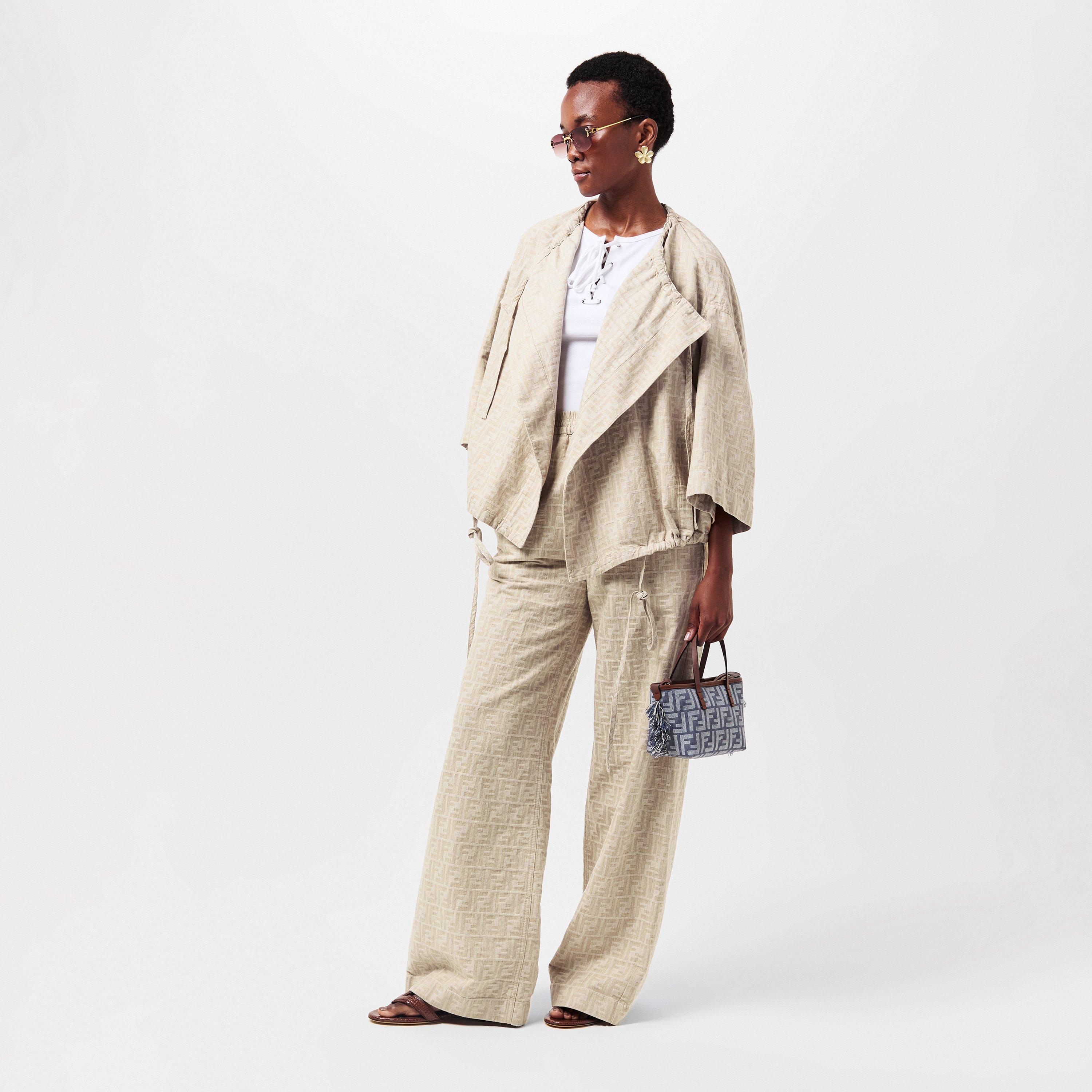 Raffia - Fendi - Women's Tailored Natural Drape Wide Leg Trousers - 6