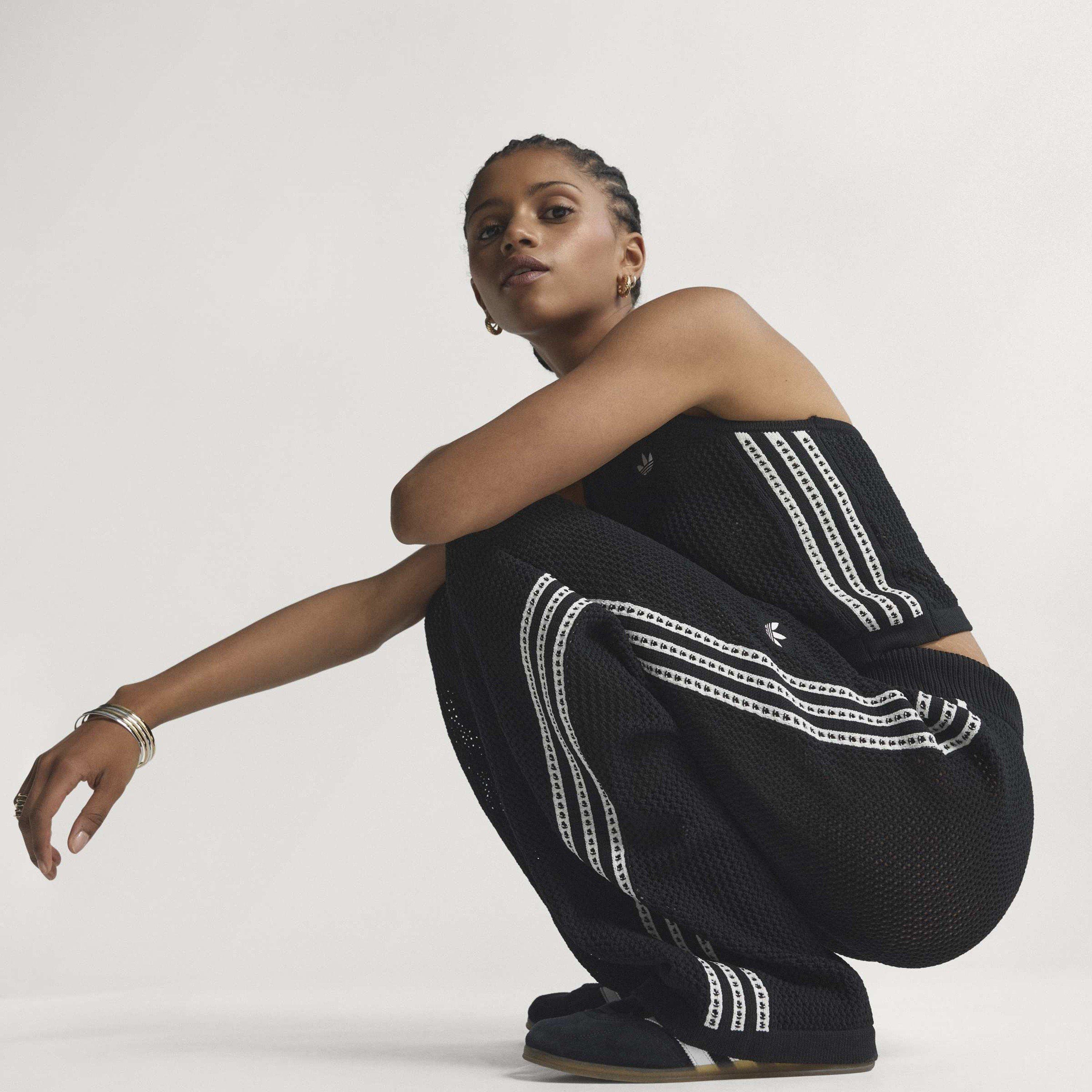 Black - adidas Originals - Women's Open Hem Jersey Jogging Bottoms - 12