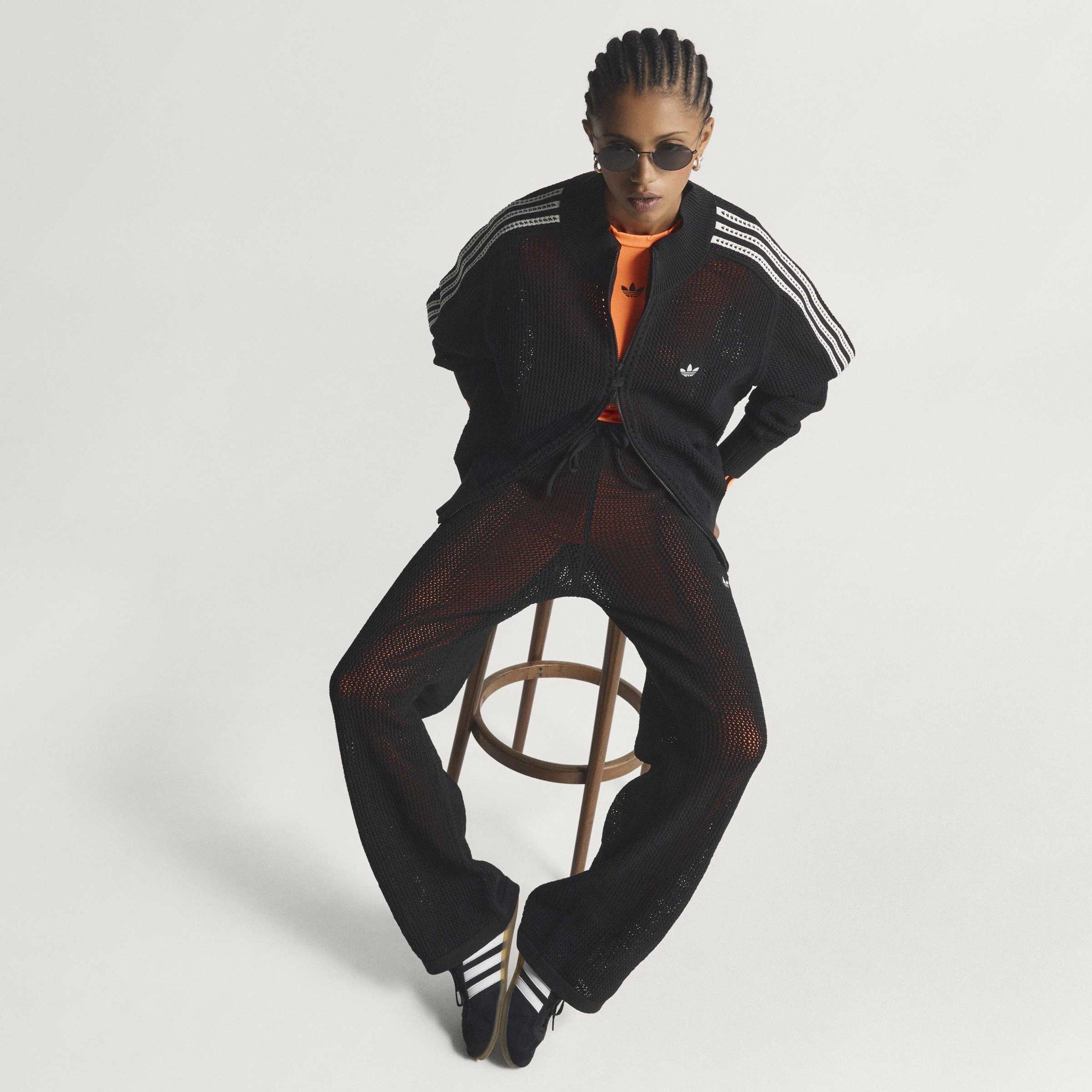 Black - adidas Originals - Women's Open Hem Jersey Jogging Bottoms - 13