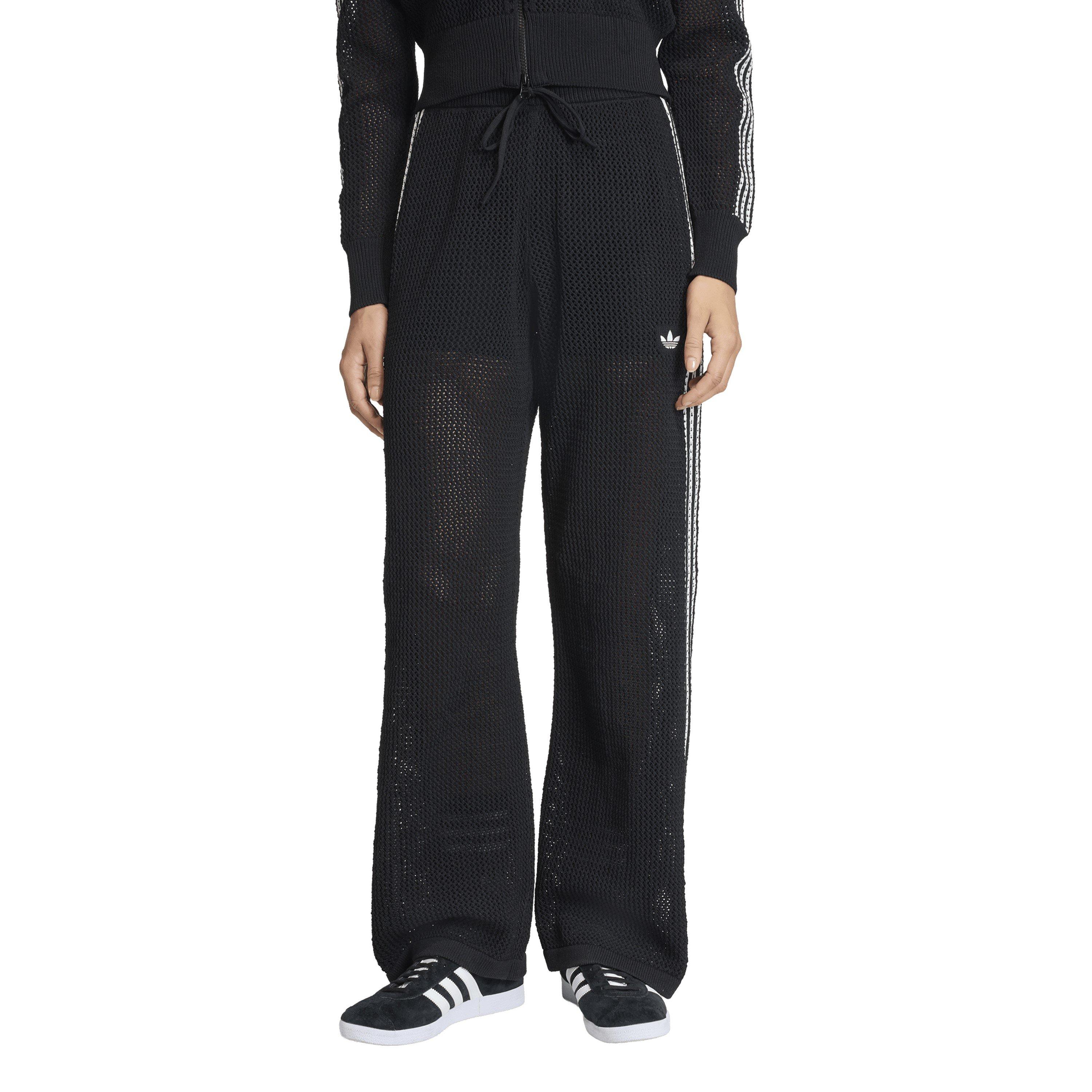 Black - adidas Originals - Women's Open Hem Jersey Jogging Bottoms - 3