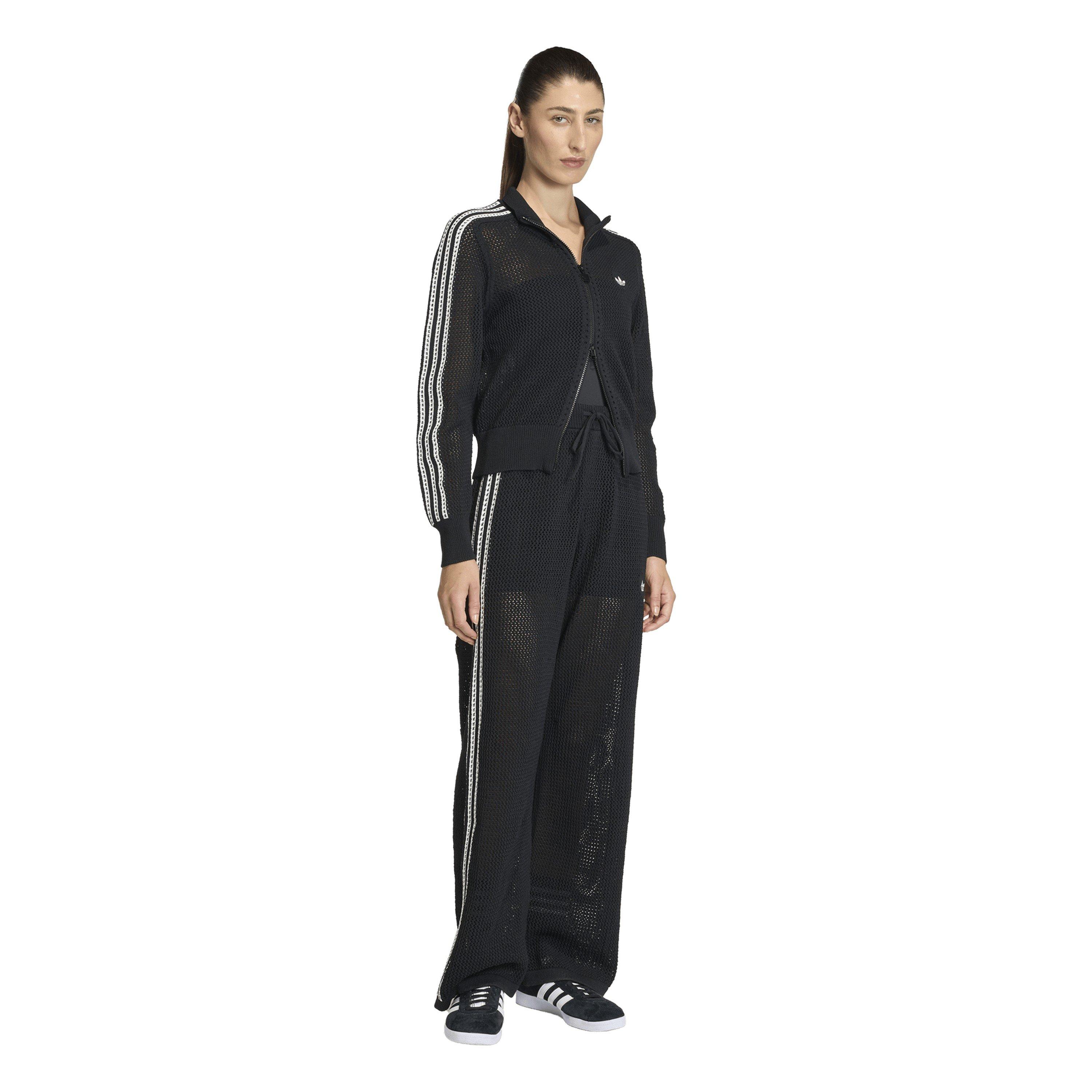 Black - adidas Originals - Women's Open Hem Jersey Jogging Bottoms - 5