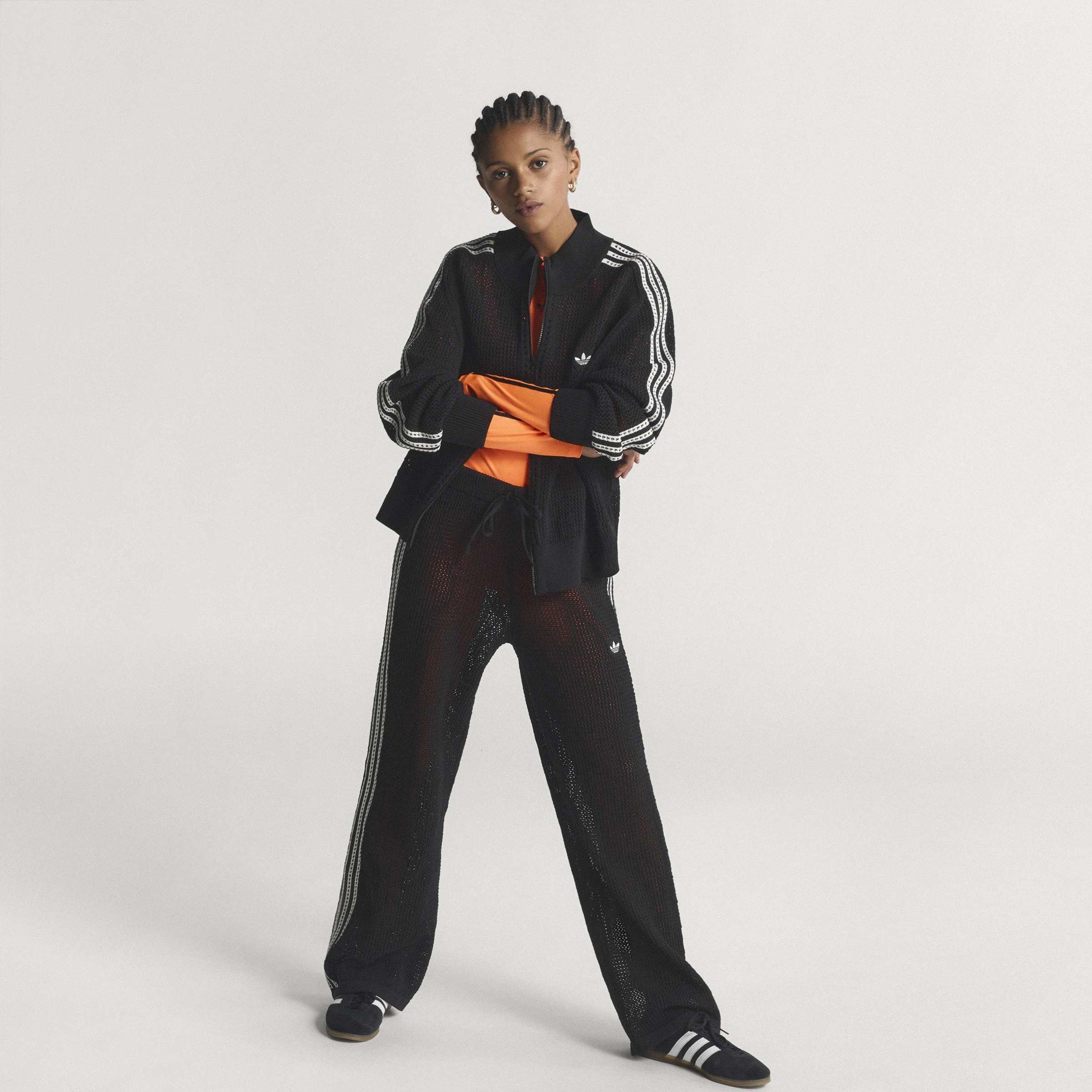 Black - adidas Originals - Women's Open Hem Jersey Jogging Bottoms - 7
