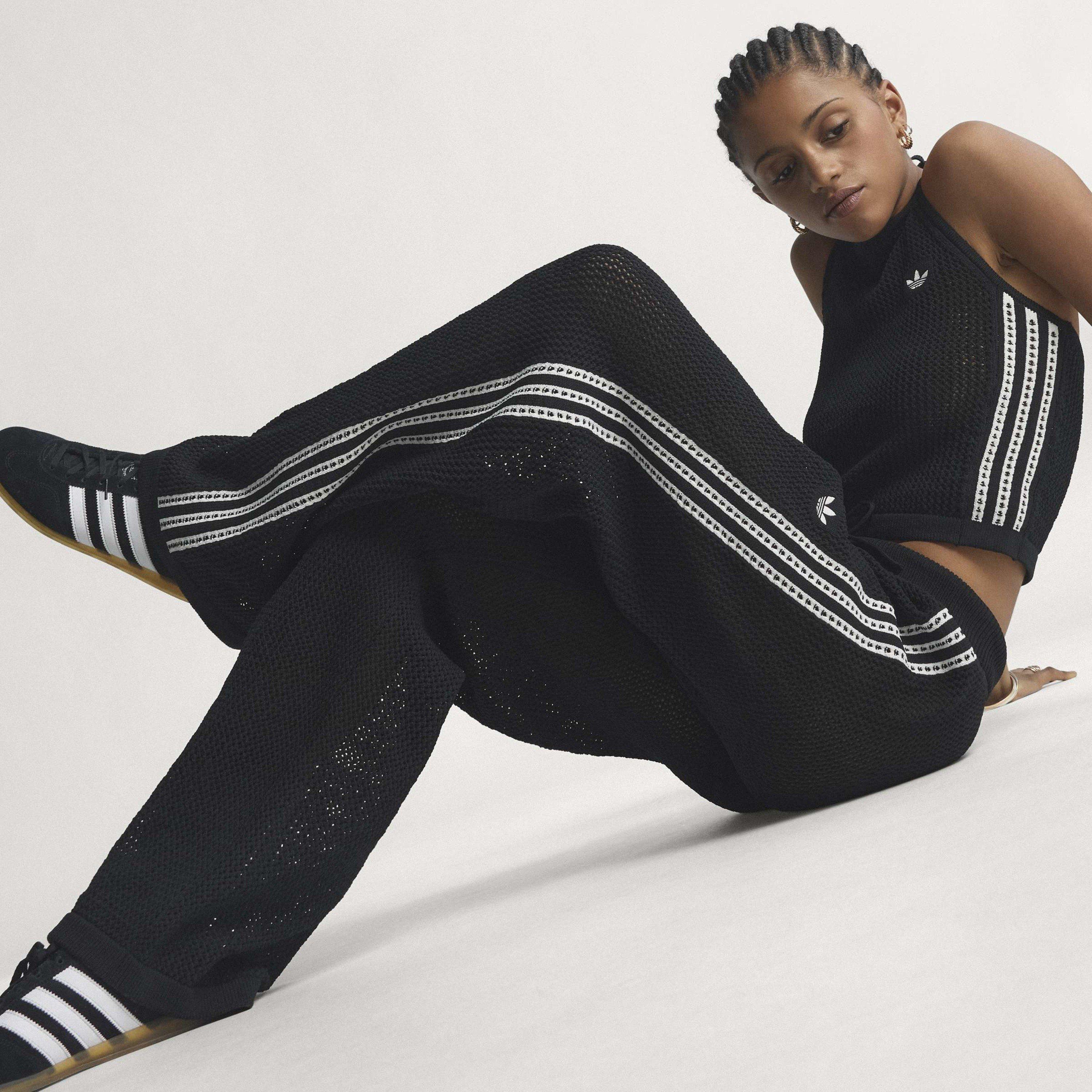 Black - adidas Originals - Women's Open Hem Jersey Jogging Bottoms - 9
