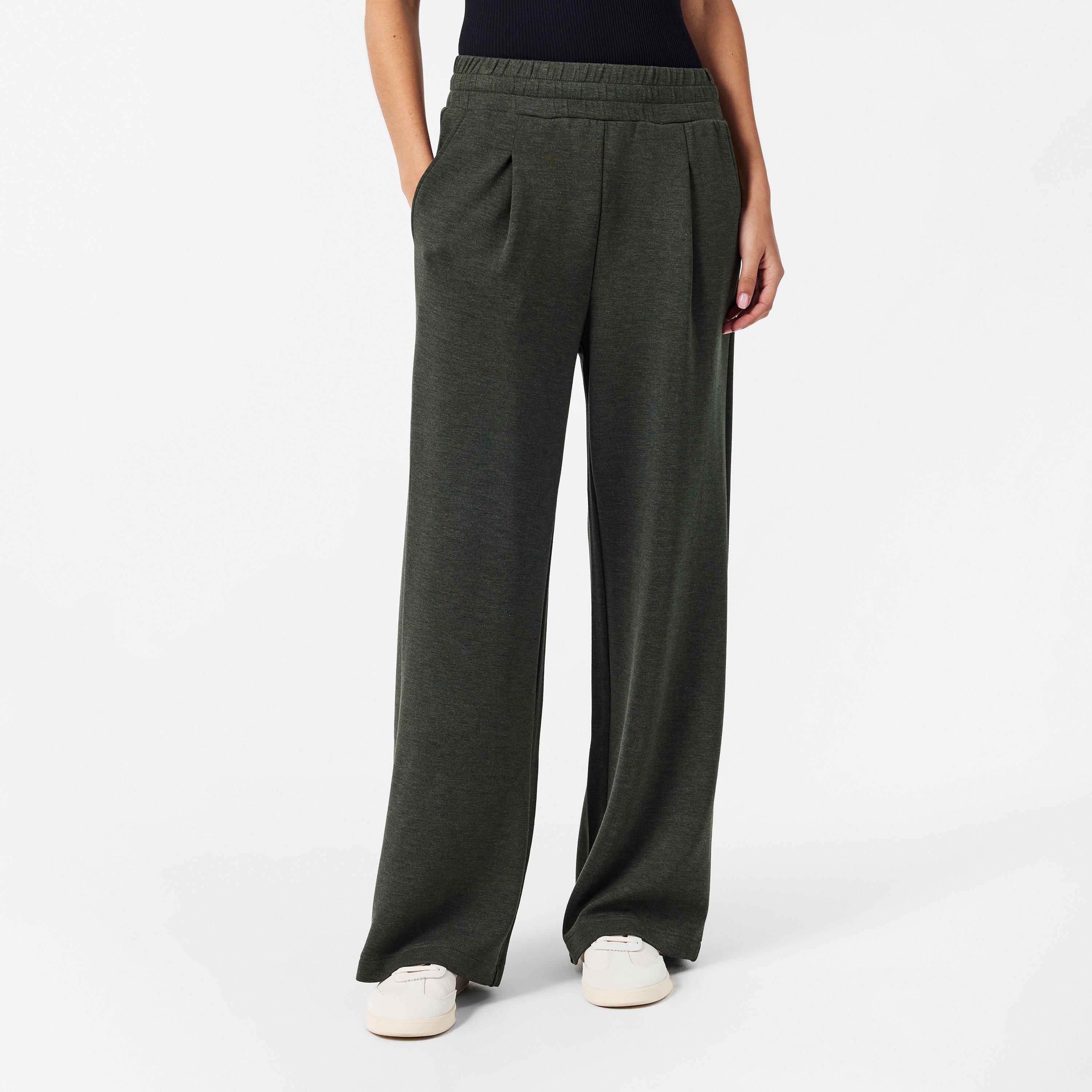 olive marl - Varley - Womens Wide Open Hem Fleece Joggers - 3