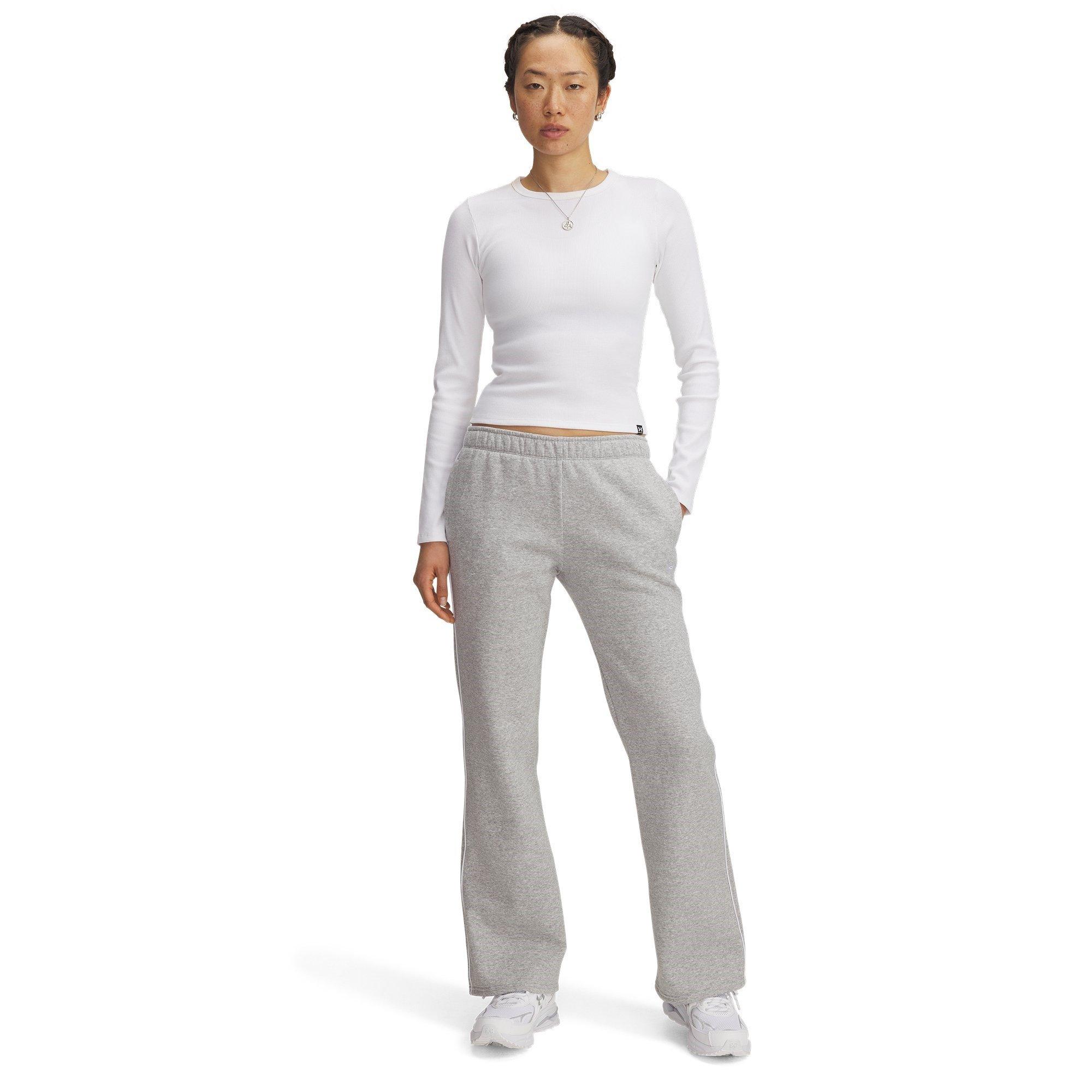 Mod Gray/White - Under Armour - Rival Piped Open Hem Jersey Joggers - 4