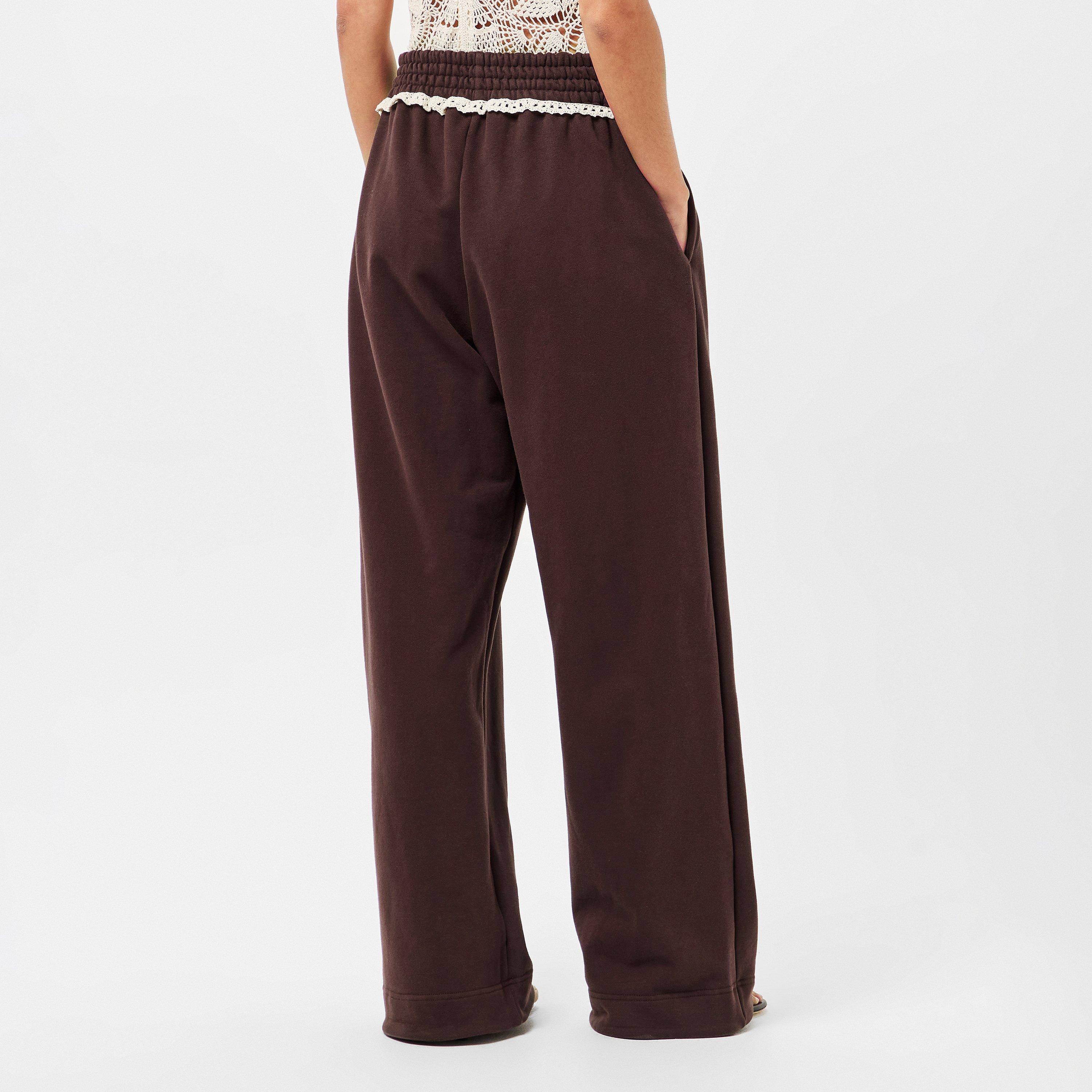 Brown - Magda Butrym - Women's Open Hem Fleece Jogging Bottoms - 4