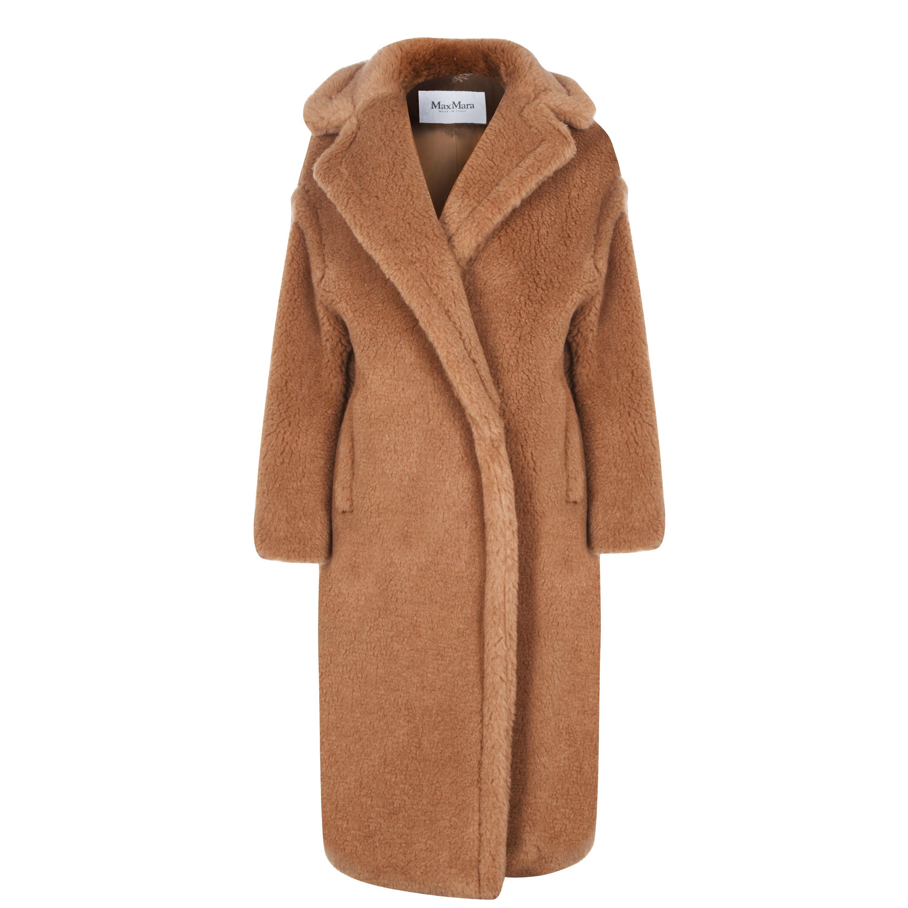 Max Mara Women's Icon Camel Hair Alpaca Wool Oversized Double Breasted Teddy Coat - Camel 001 - XS