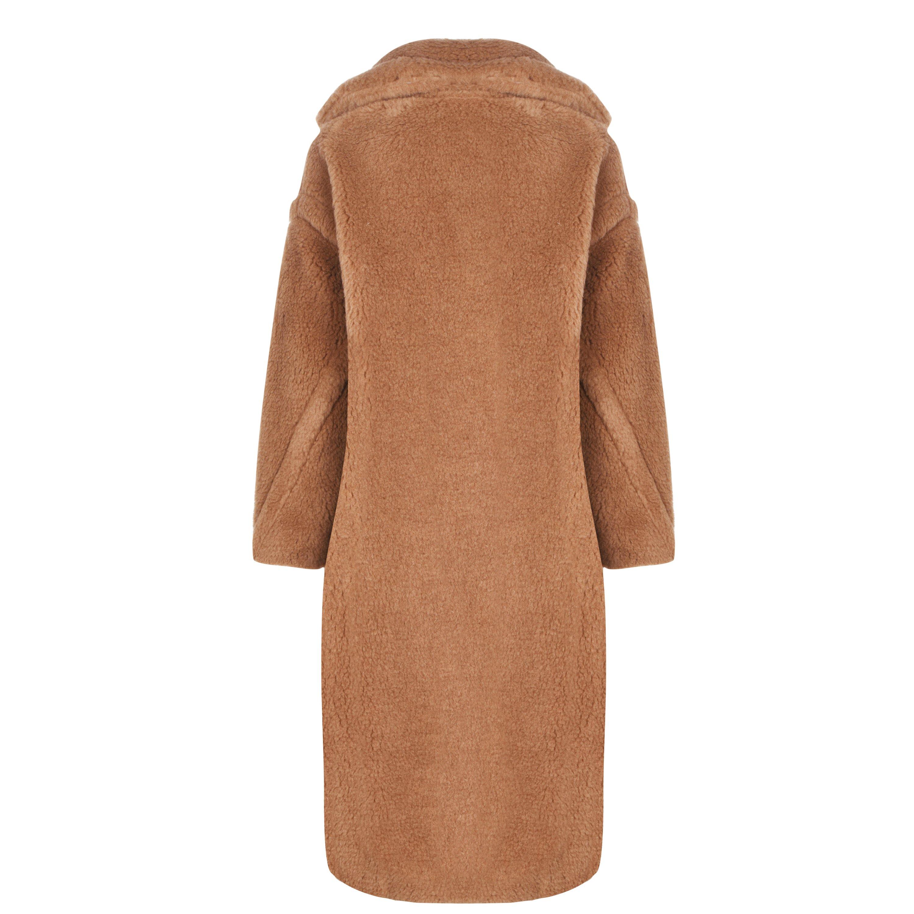 Camel 001 - Max Mara - Women's Icon Camel Hair Alpaca Wool Oversized Double Breasted Teddy Coat - 5