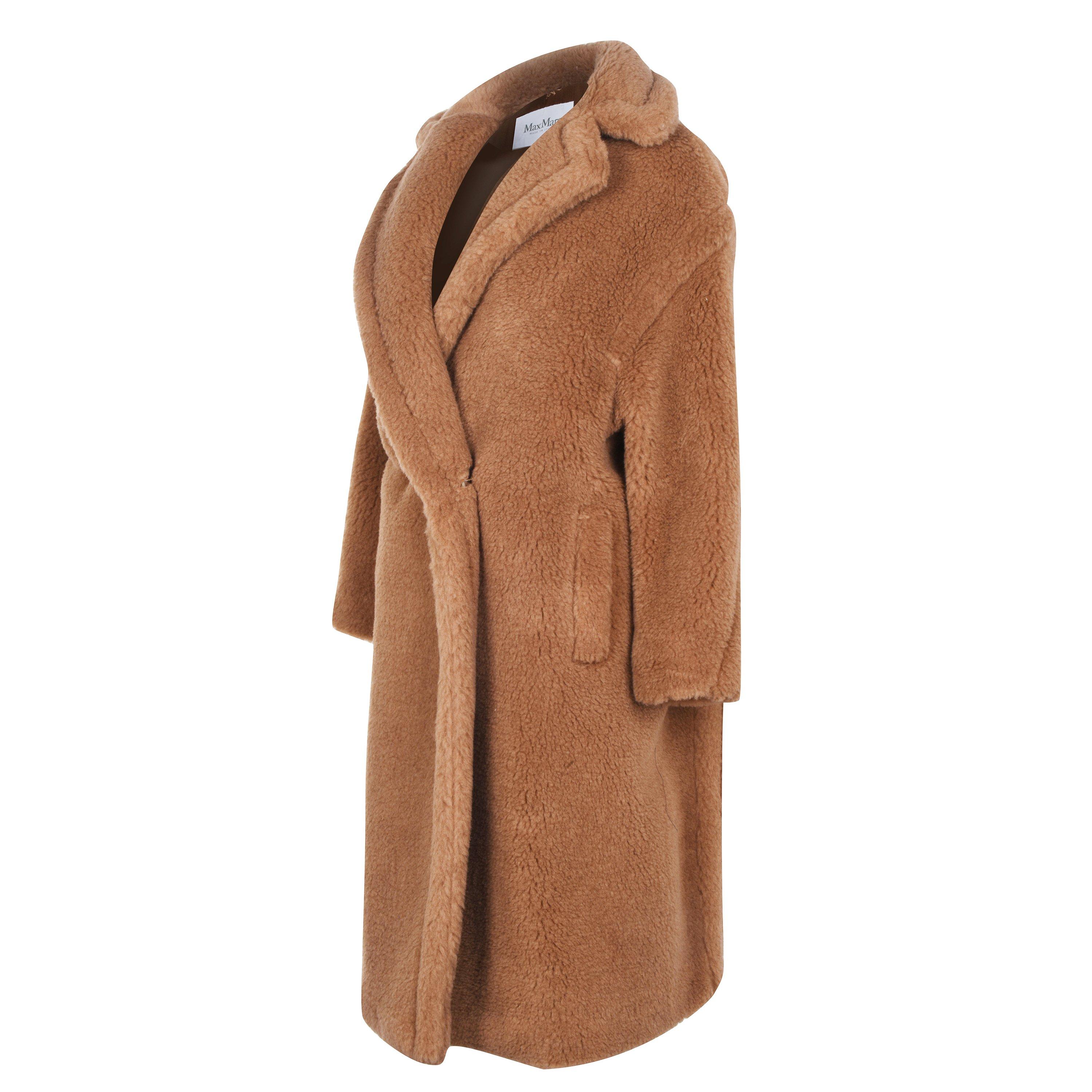 Camel 001 - Max Mara - Women's Icon Camel Hair Alpaca Wool Oversized Double Breasted Teddy Coat - 6