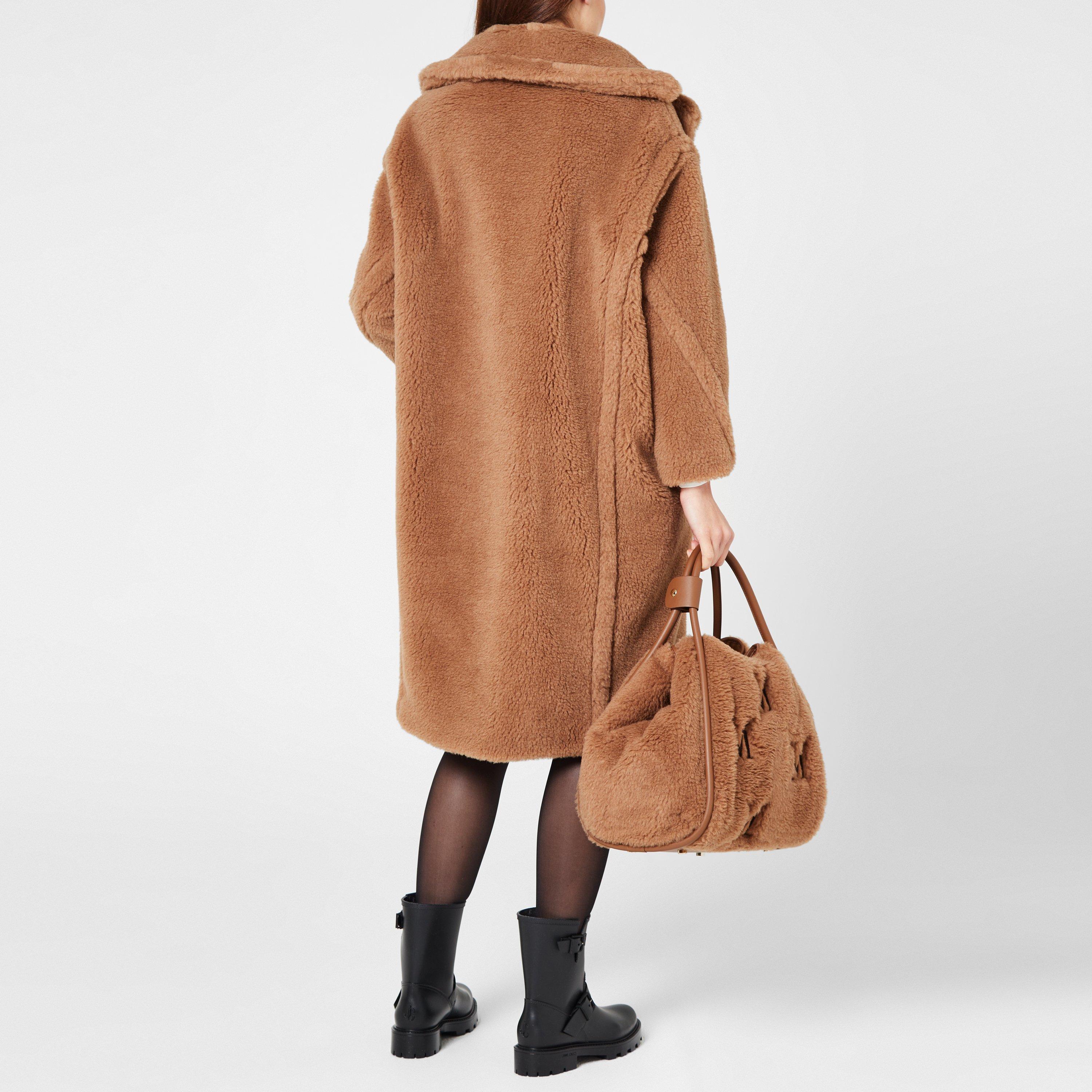 Camel 001 - Max Mara - Women's Icon Camel Hair Alpaca Wool Oversized Double Breasted Teddy Coat - 3