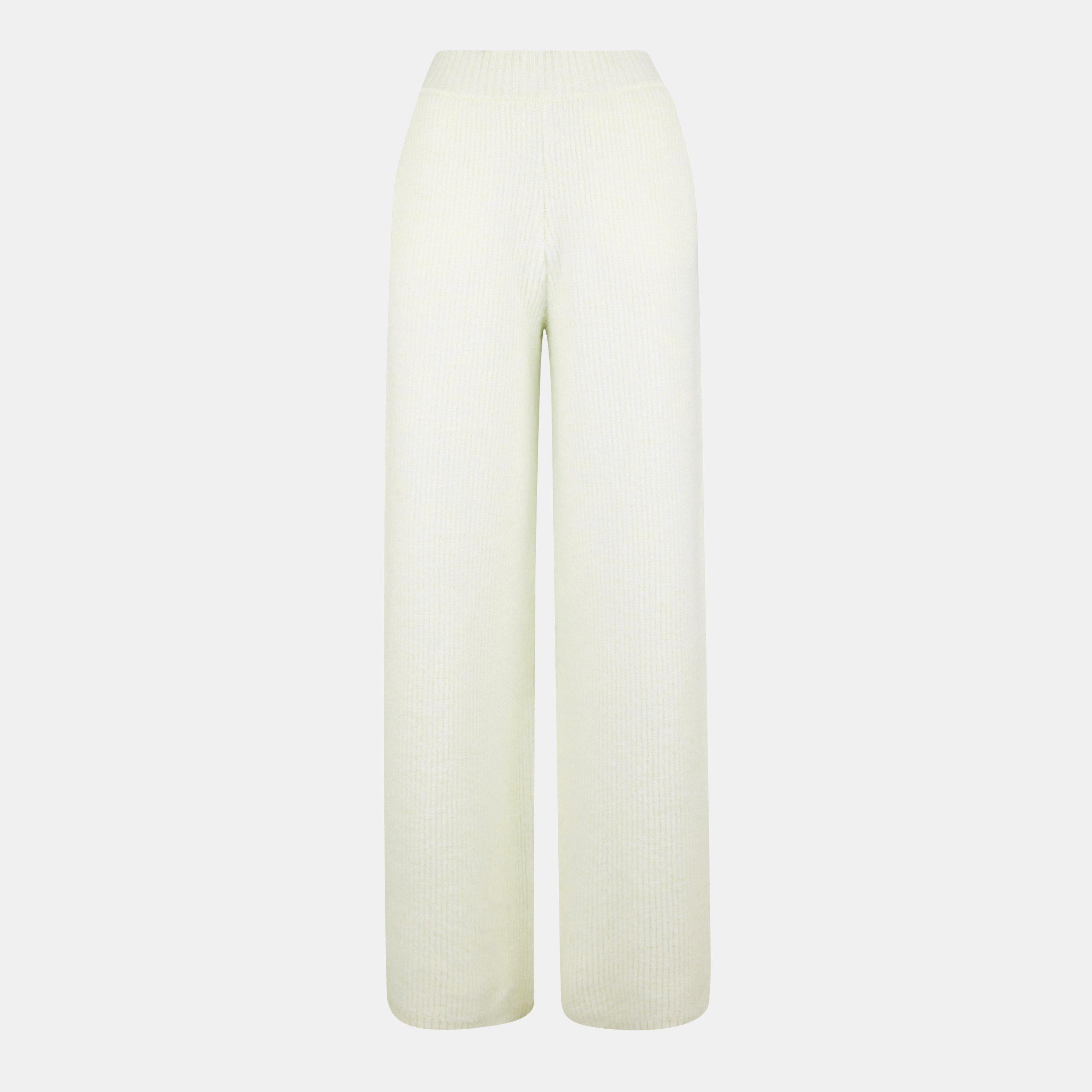 Jack Wills Women's Oversized Knitted Trousers - Vintage White - 12 (M)