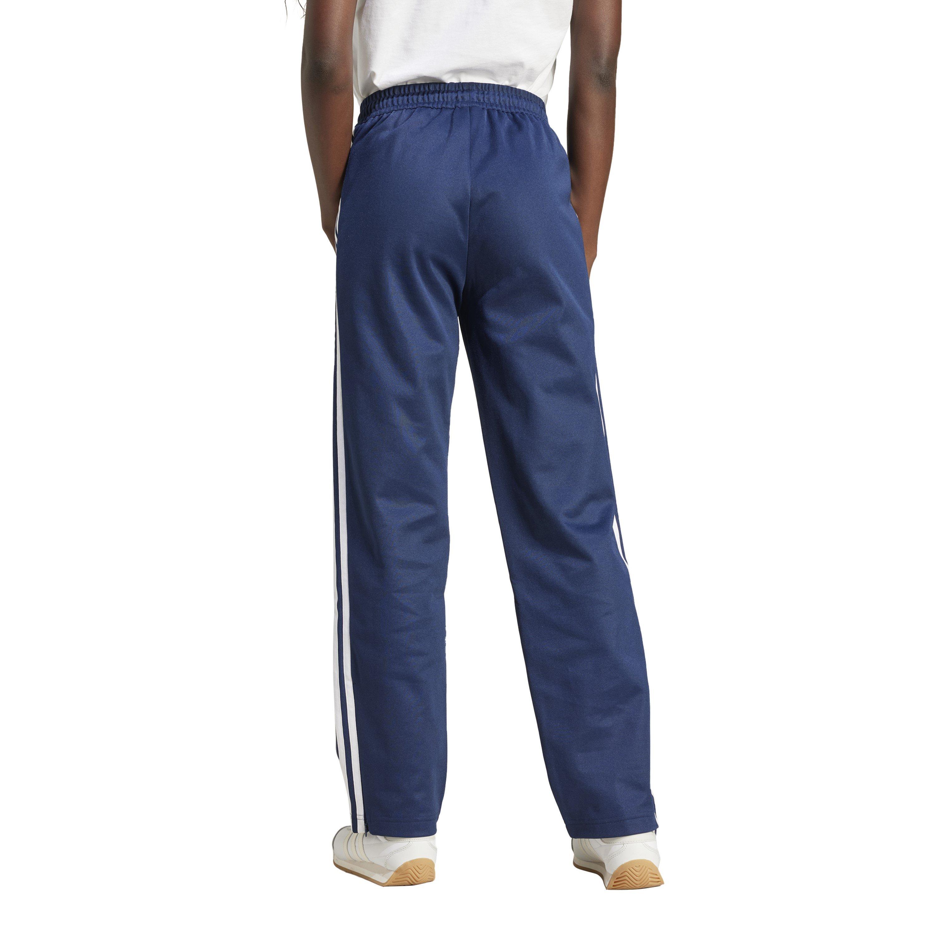 Night Indigo - adidas Originals - Women's Sporty And Rich Logo Blue Open Hem Woven Tracksuit Joggers - 3