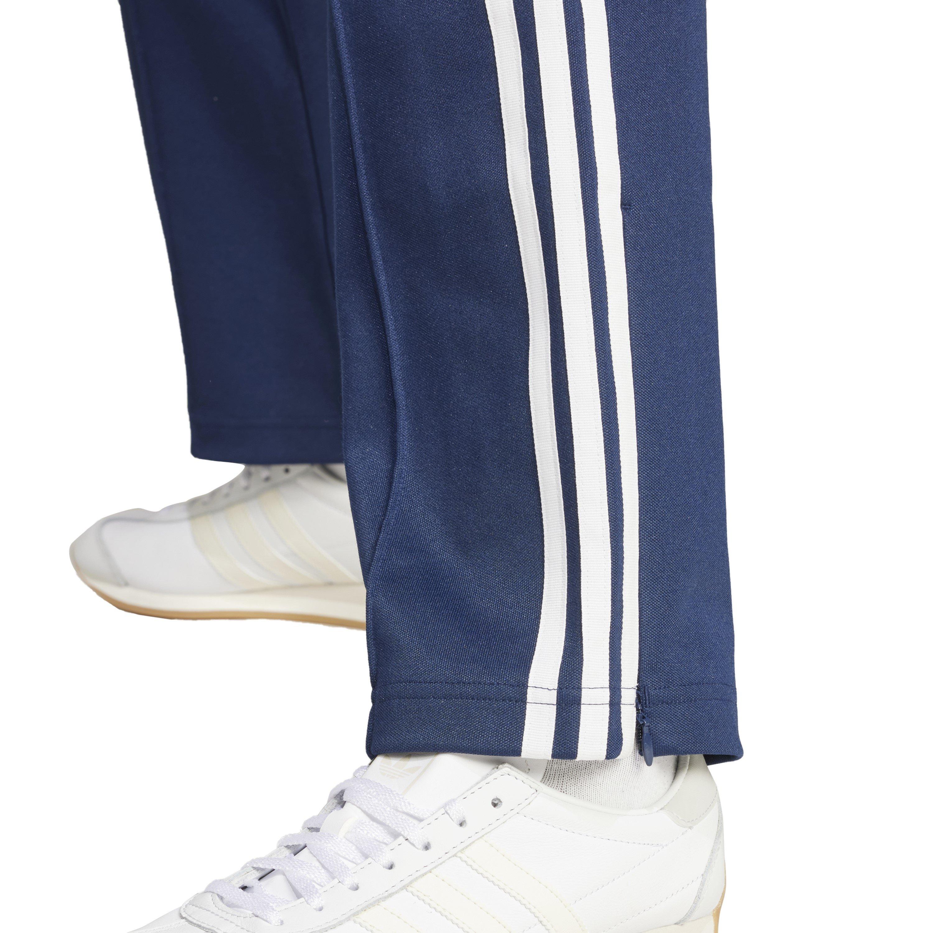Night Indigo - adidas Originals - Women's Sporty And Rich Logo Blue Open Hem Woven Tracksuit Joggers - 4