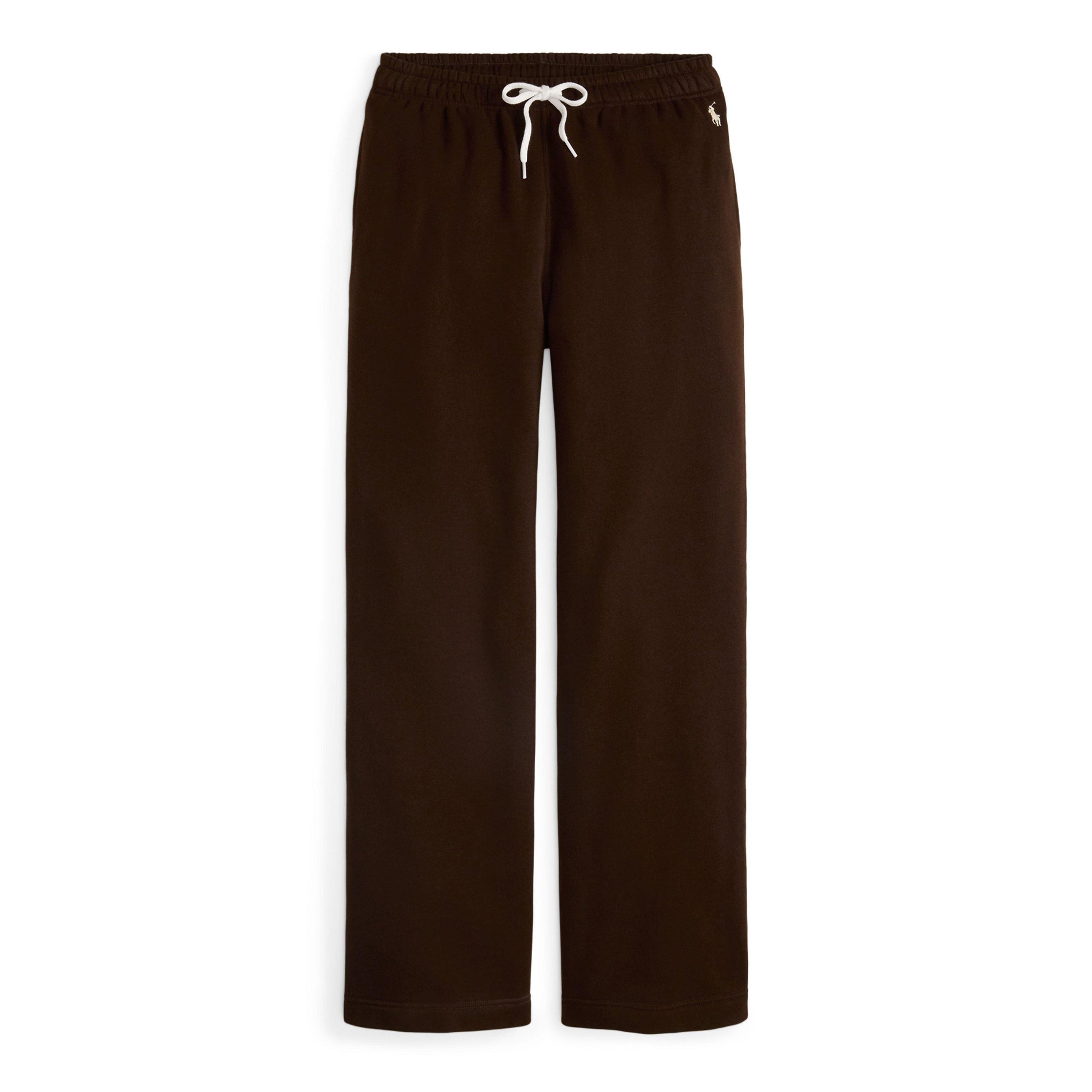 Polo Ralph Lauren Women's Wide Open Hem Fleece Joggers - CIRCUIT BROWN - Size 8 (XS)