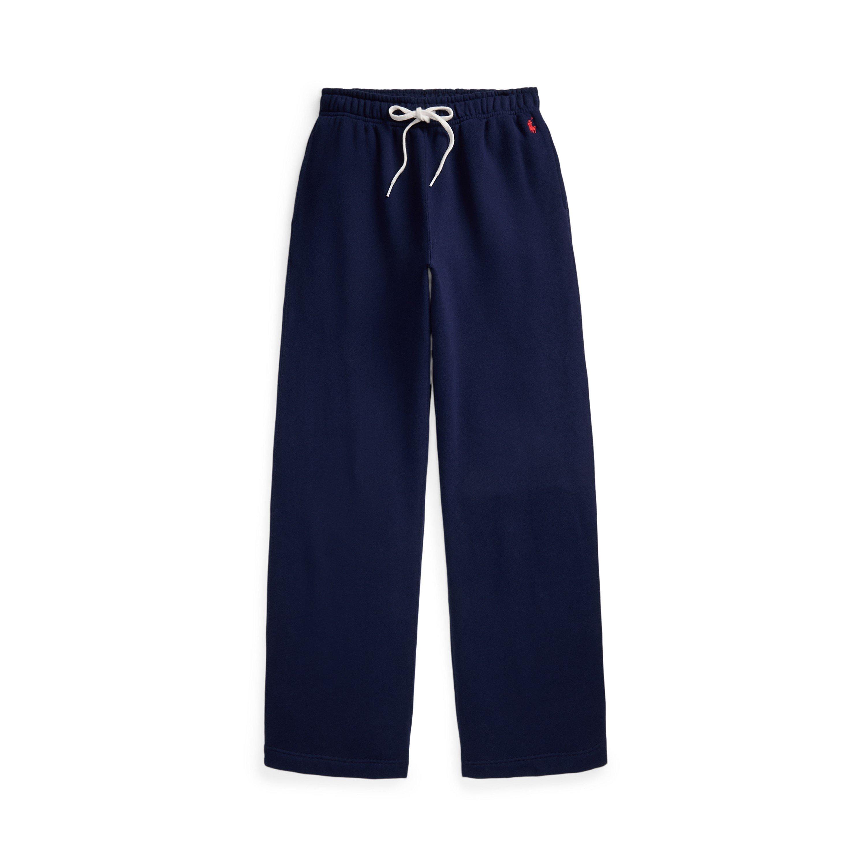 Polo Ralph Lauren Women's Wide Open Hem Fleece Joggers - CRUISE NAVY - Size 14 (L)