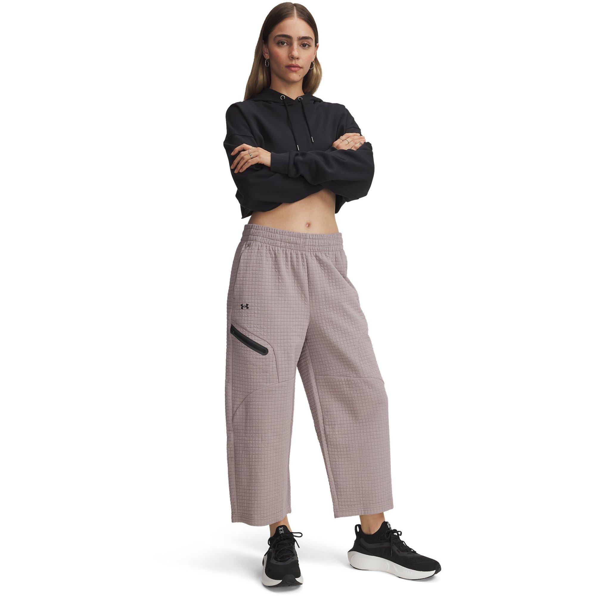 Gray - Under Armour - Women's Cropped Open Hem Fleece Joggers - 4