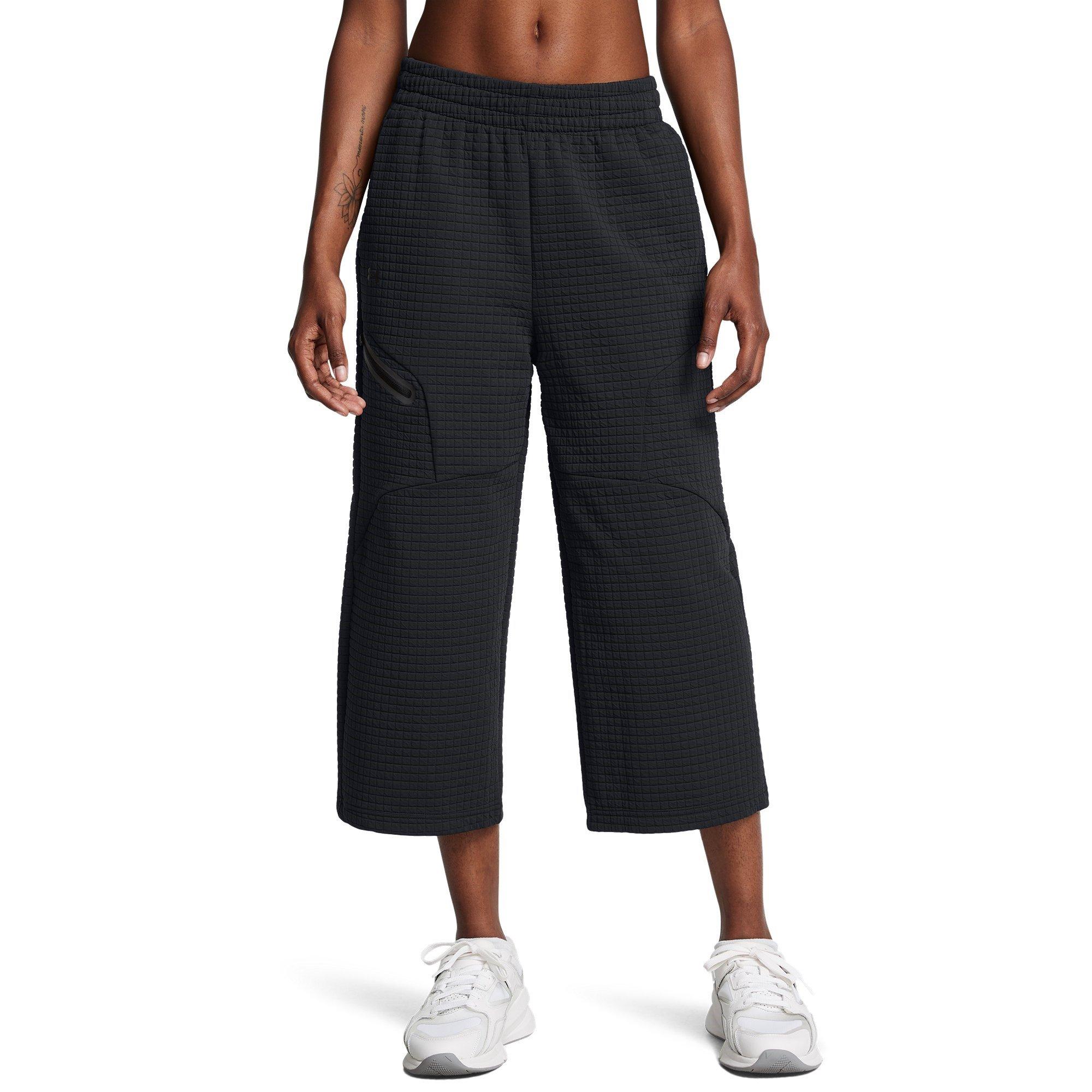 Black - Under Armour - Women's Cropped Open Hem Fleece Joggers - 3