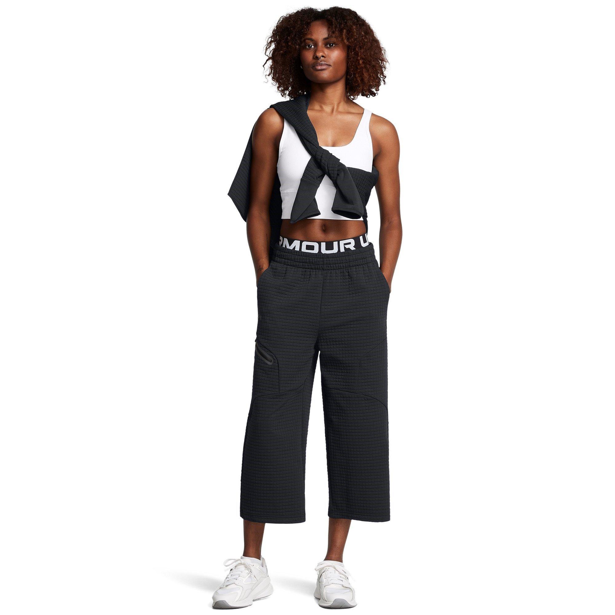 Black - Under Armour - Women's Cropped Open Hem Fleece Joggers - 6