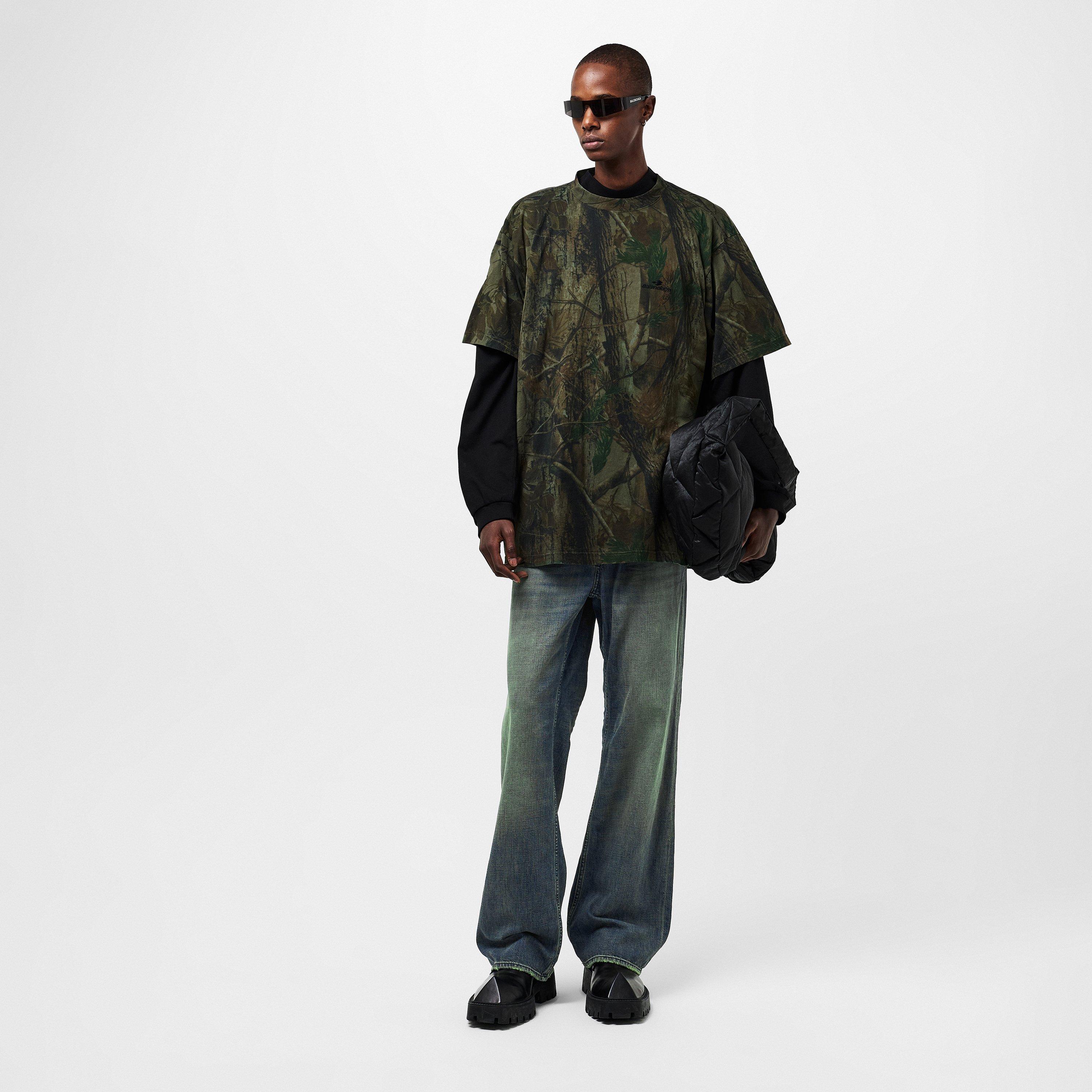 Navy/Grn/Yell - Balenciaga - Men's Relaxed Wide Leg Trousers - 6