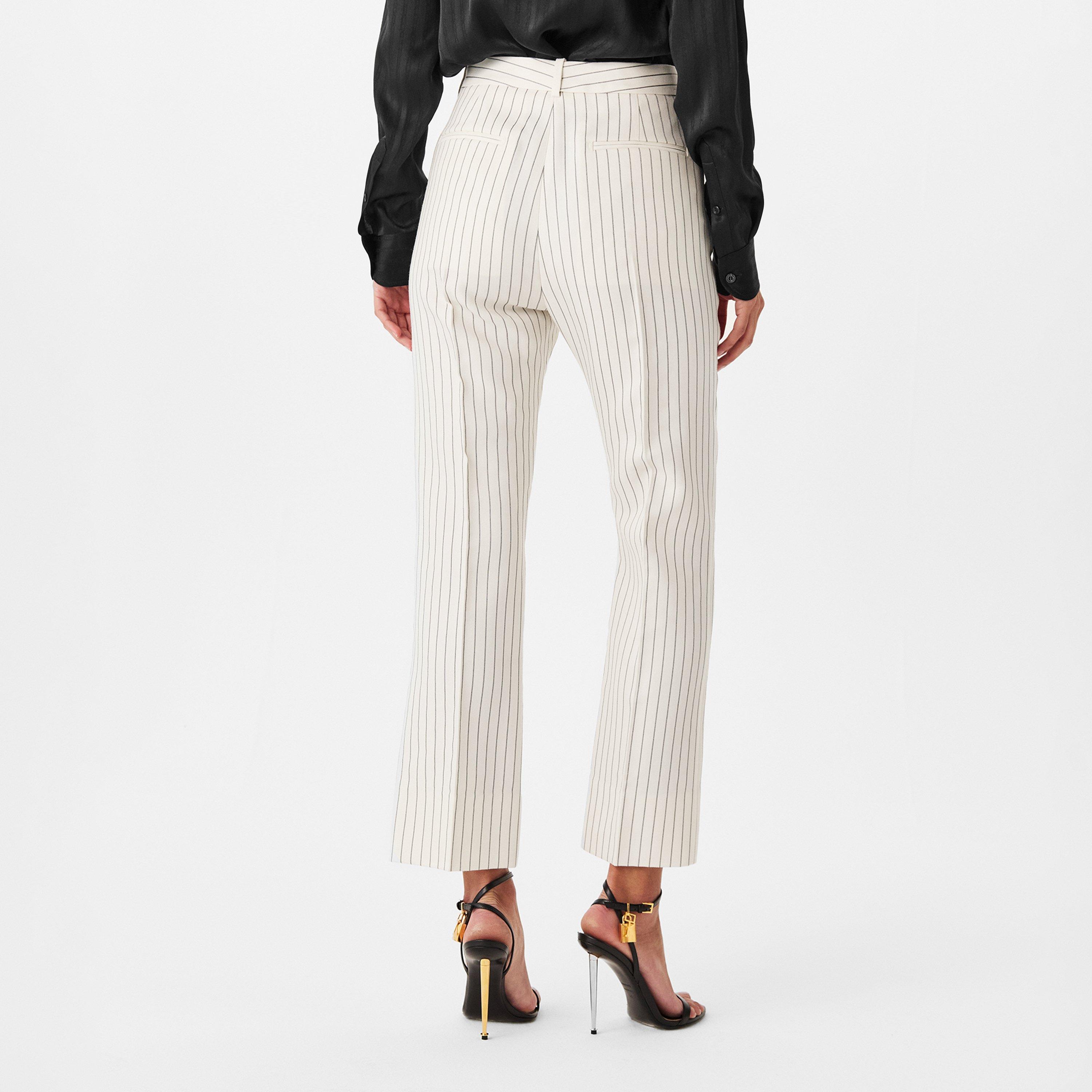 Ecru/Black - Tom Ford - Women's Knitted Trousers - 4