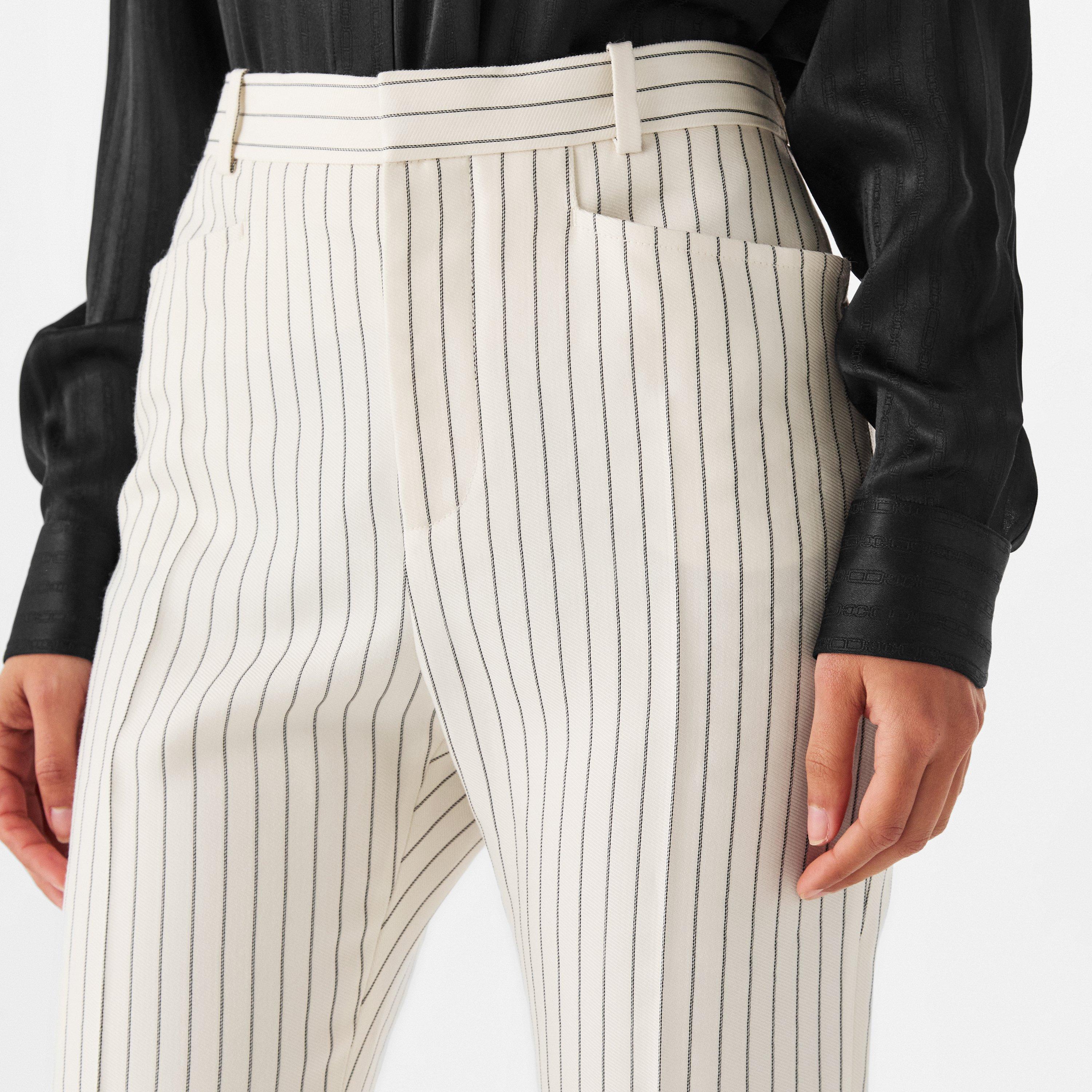 Ecru/Black - Tom Ford - Women's Knitted Trousers - 5