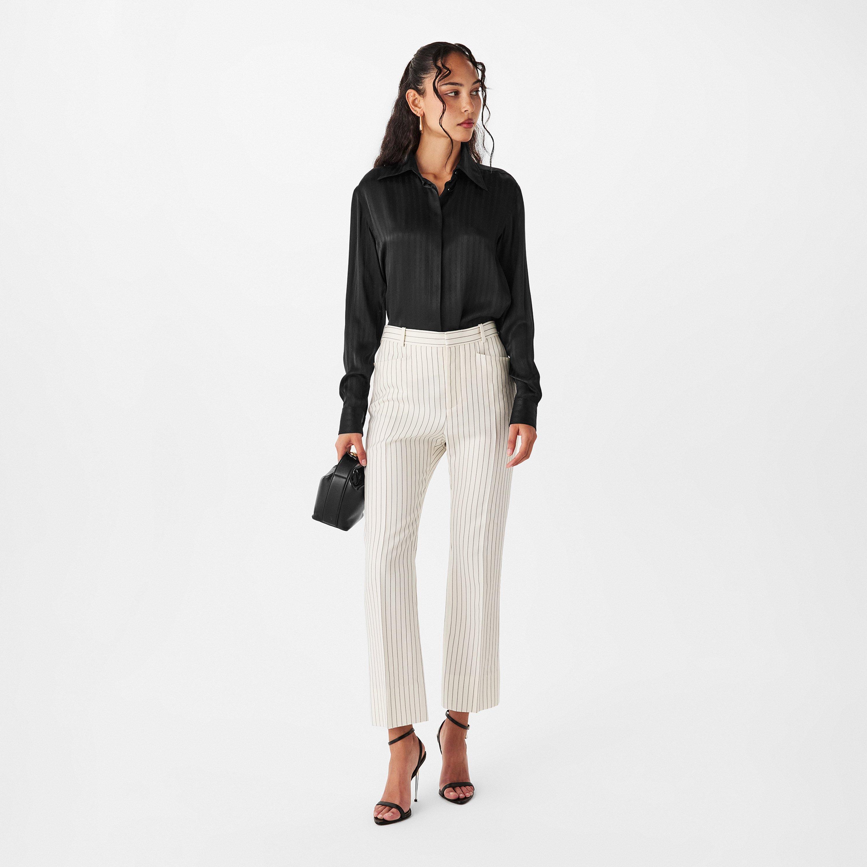 Ecru/Black - Tom Ford - Women's Knitted Trousers - 6