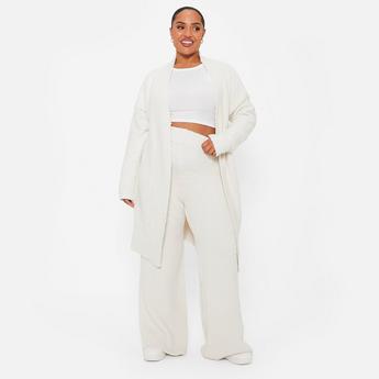 I Saw It First ISAWITFIRST Teddy Borg Knit Wide Leg Trousers Co-Ord
