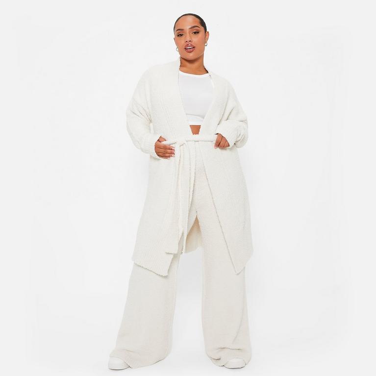 CRÈME - I Saw It First - ISAWITFIRST Teddy Borg Knit Wide Leg Trousers Co-Ord - 2